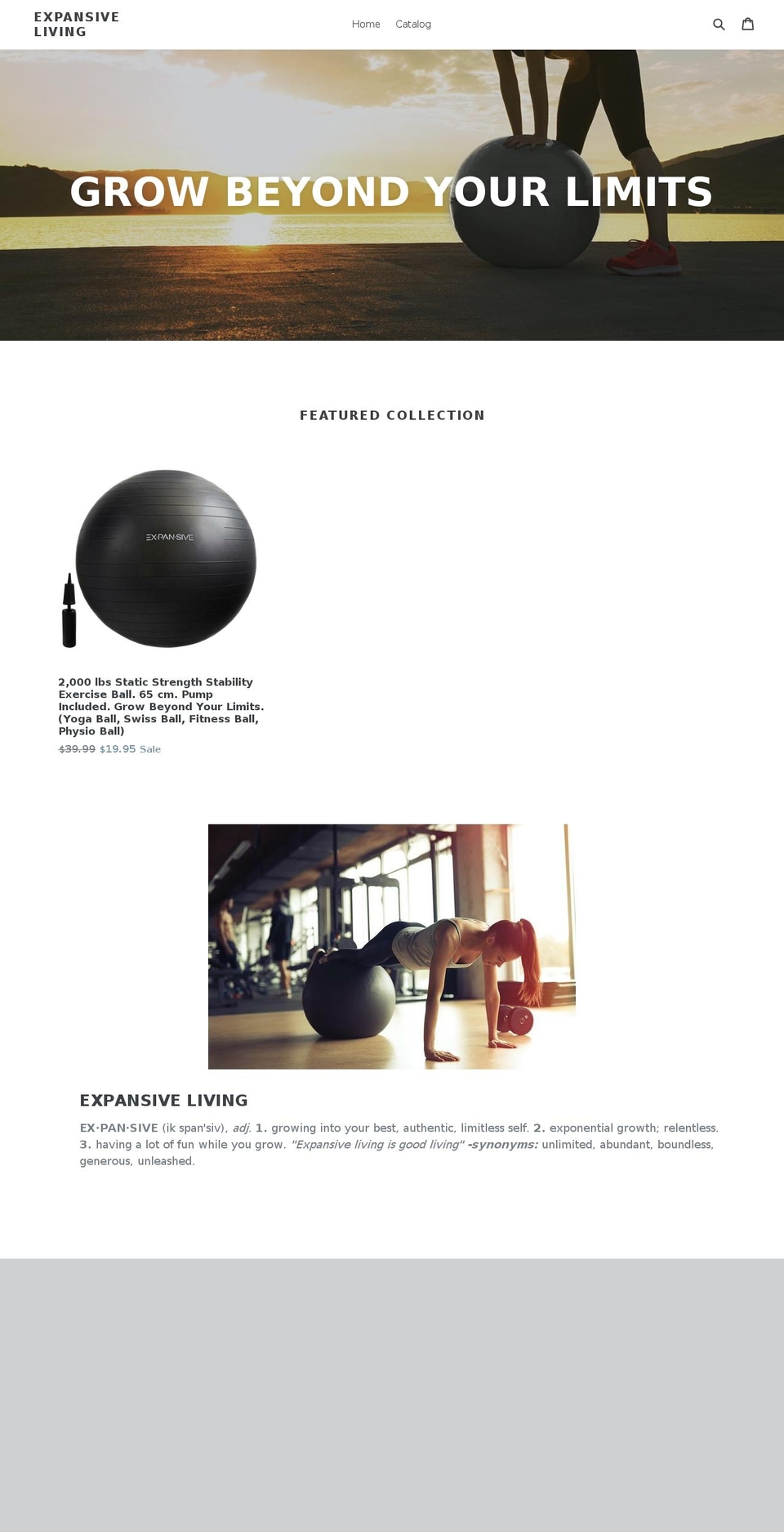 expansiveliving.com — Shopify storefront screenshot