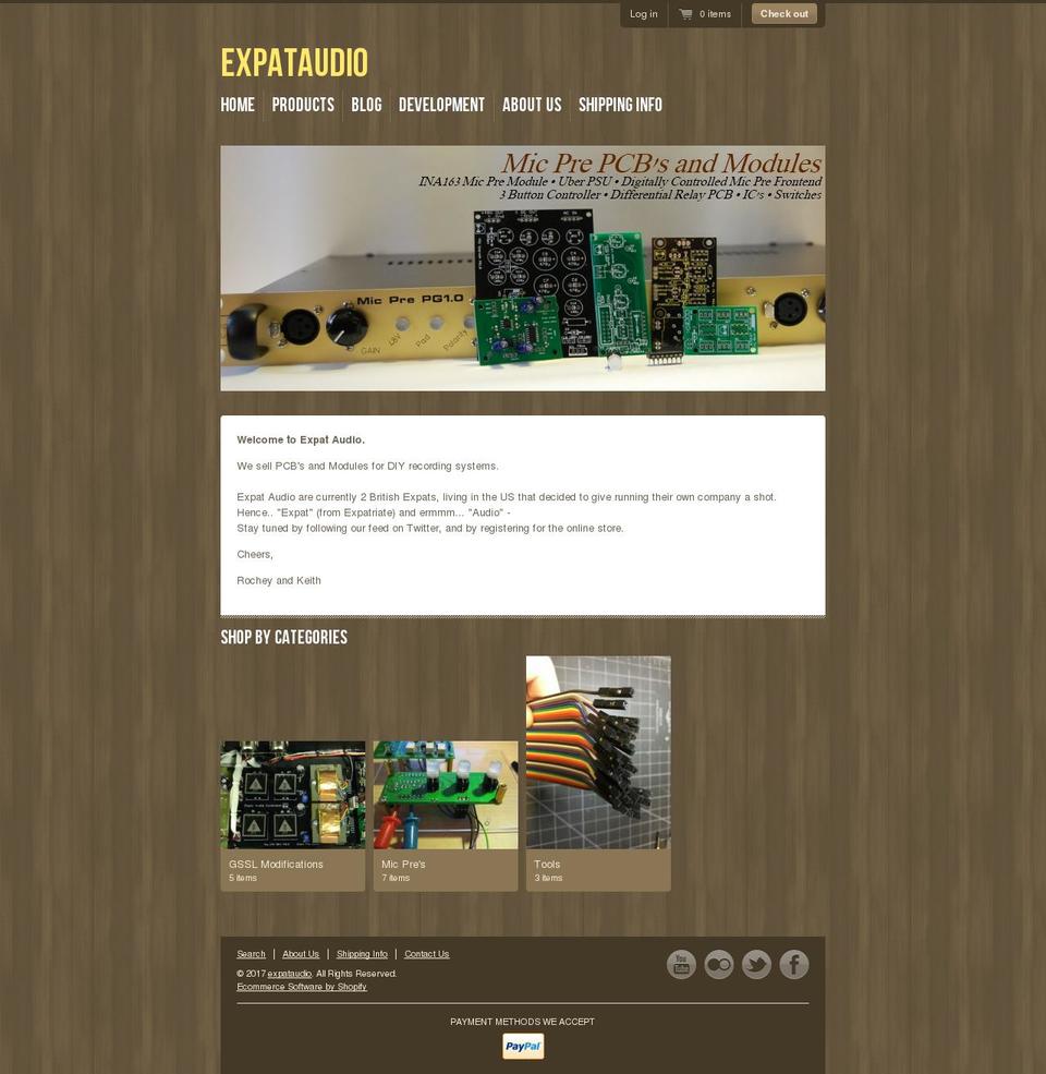 expataudio.com shopify website screenshot
