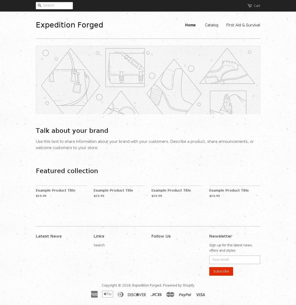 expeditionforged.com — Shopify storefront screenshot