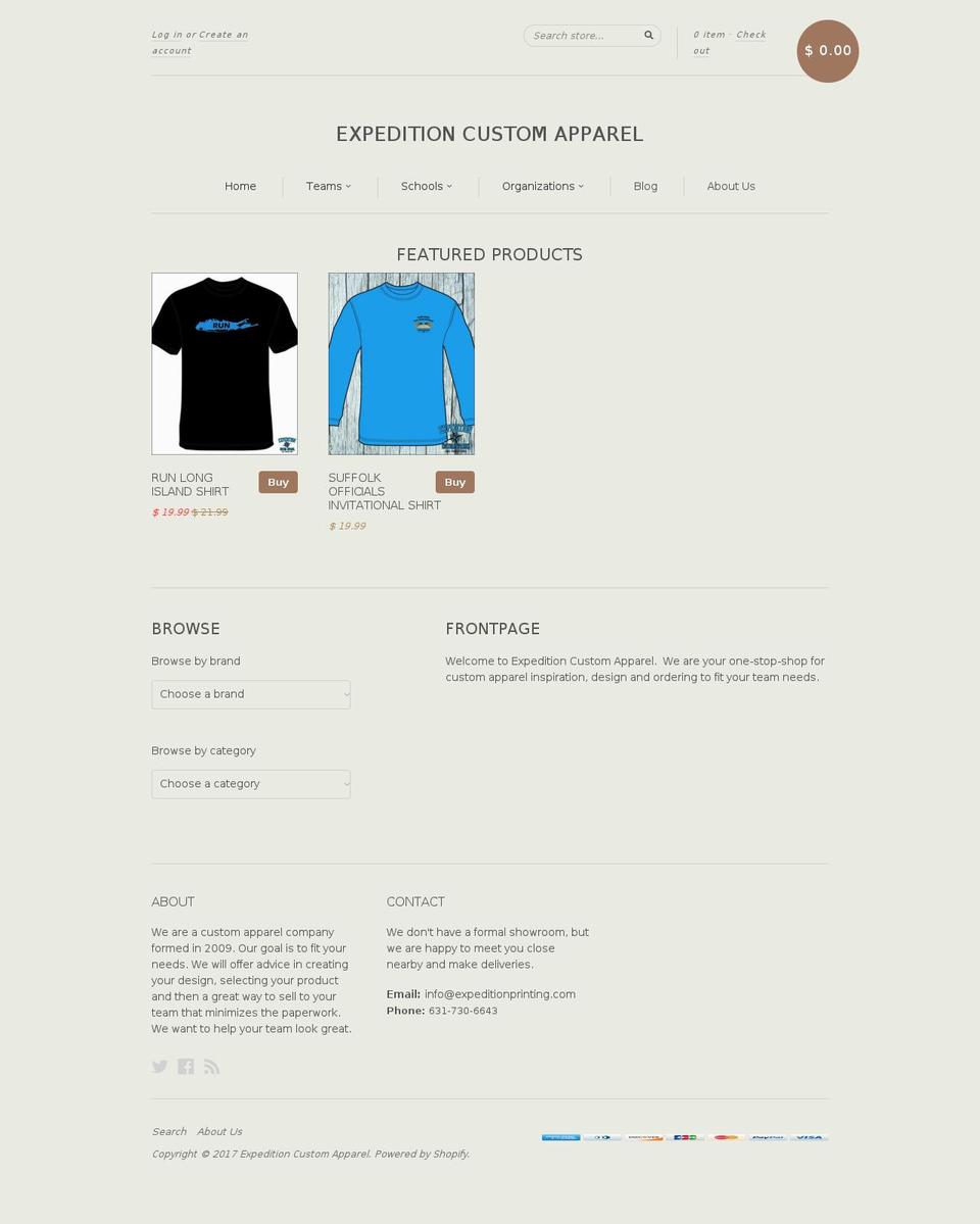 expeditionprinting.com shopify website screenshot