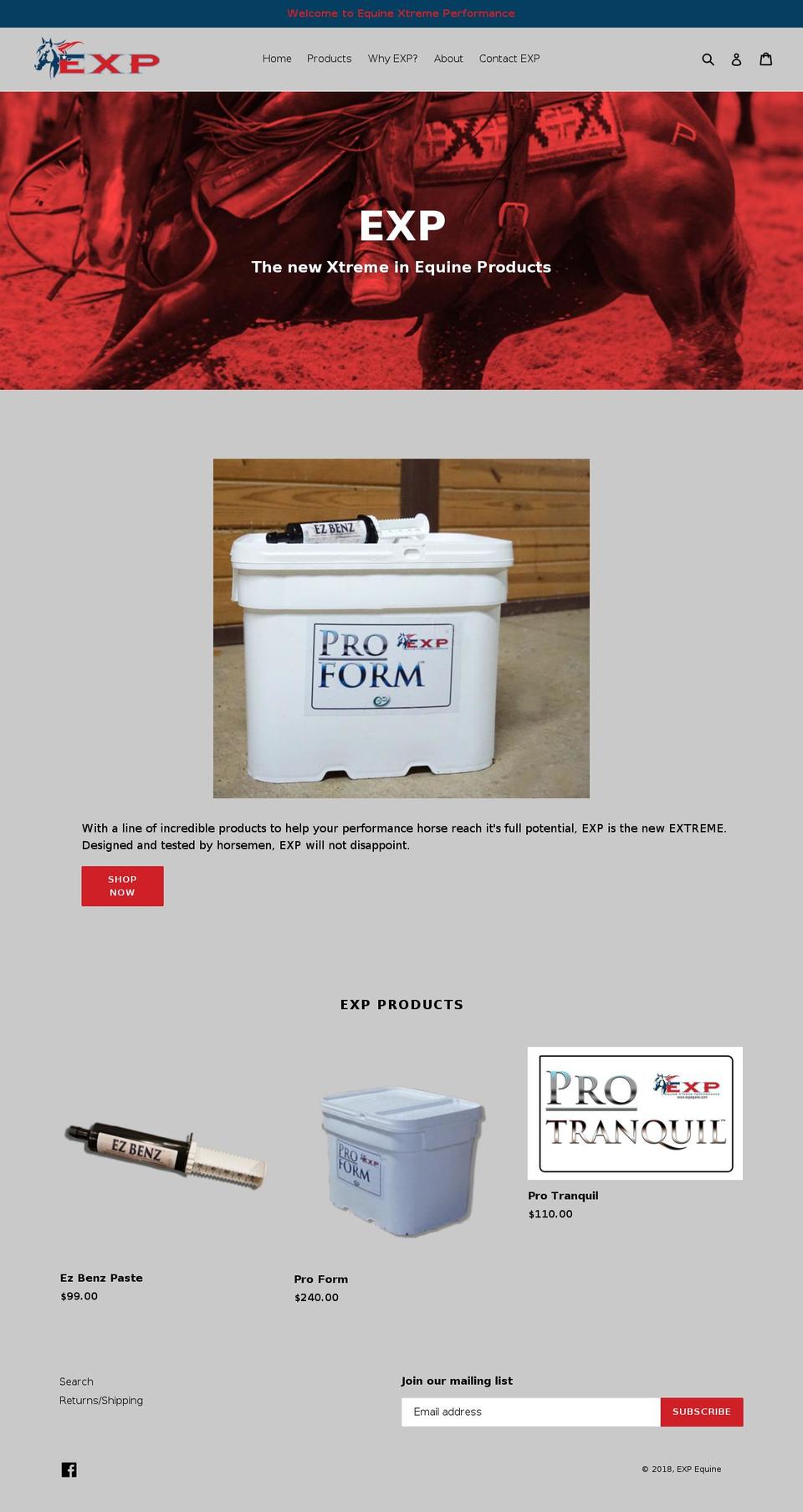 expequine.com — Shopify storefront screenshot