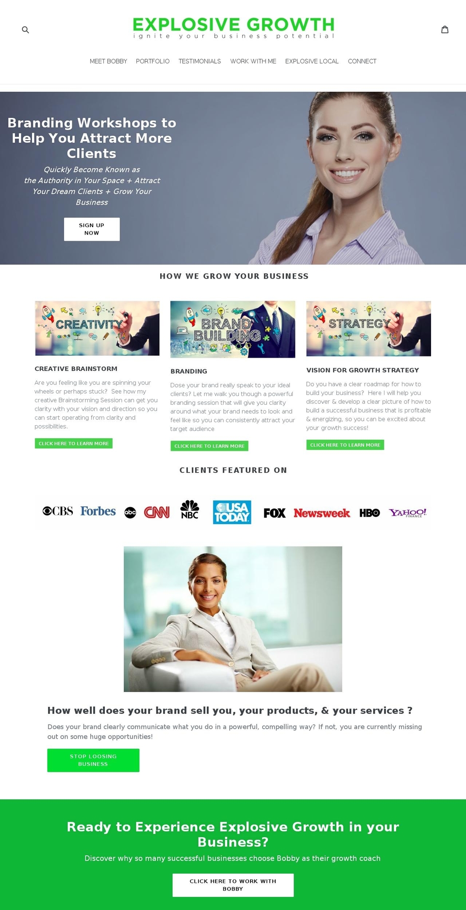 experienceexplosivegrowth.com — Shopify storefront screenshot