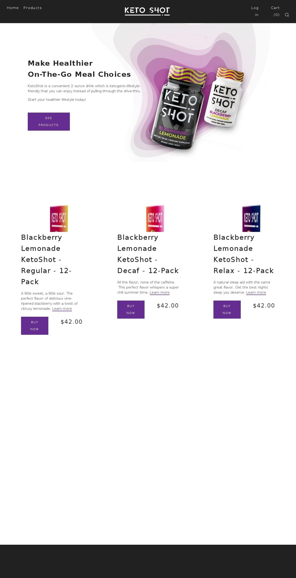 experienceketoshot.com shopify website screenshot