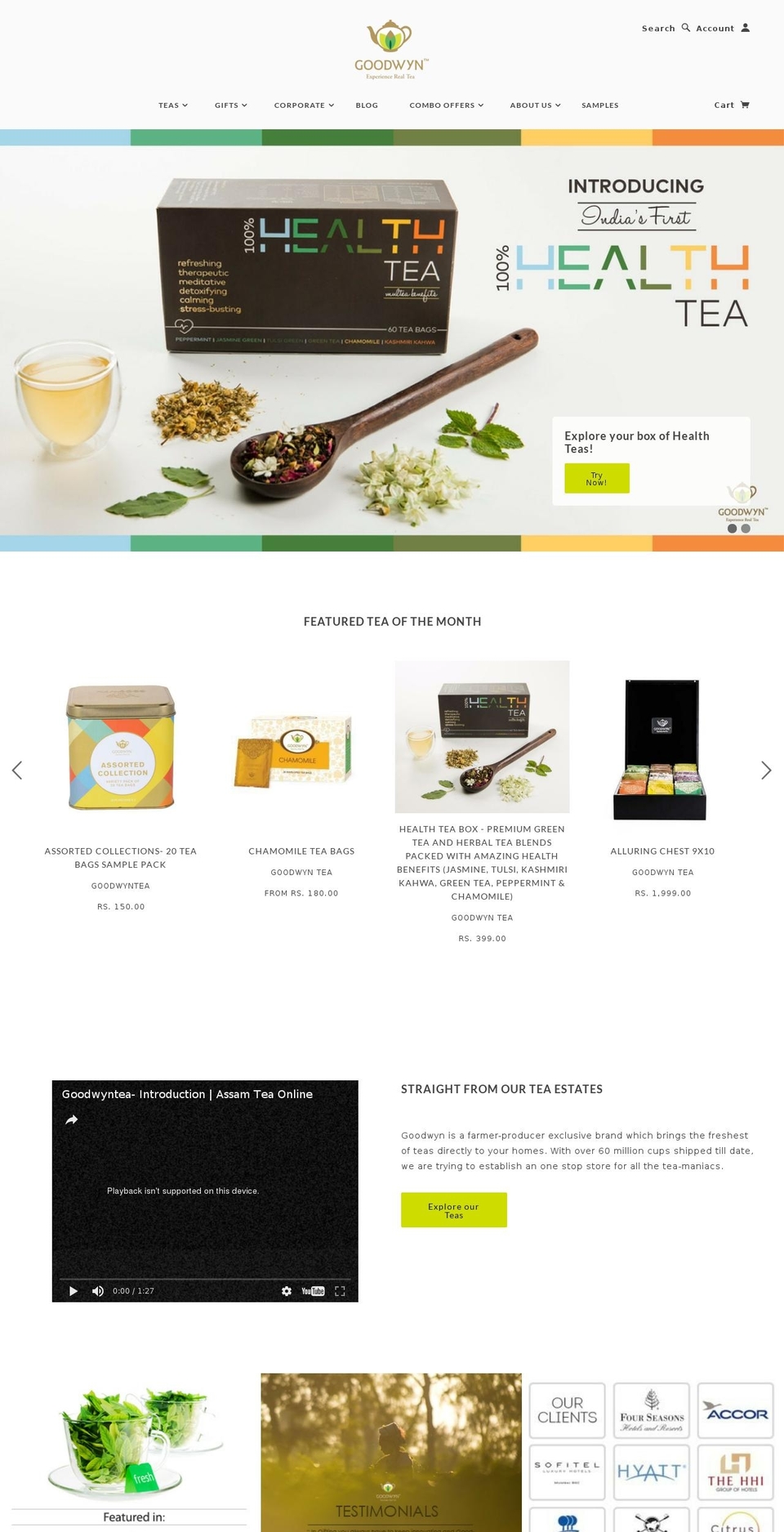 experiencerealtea.com shopify website screenshot
