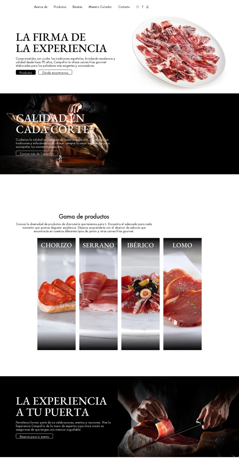 experienciascampofrio.com — Shopify storefront screenshot