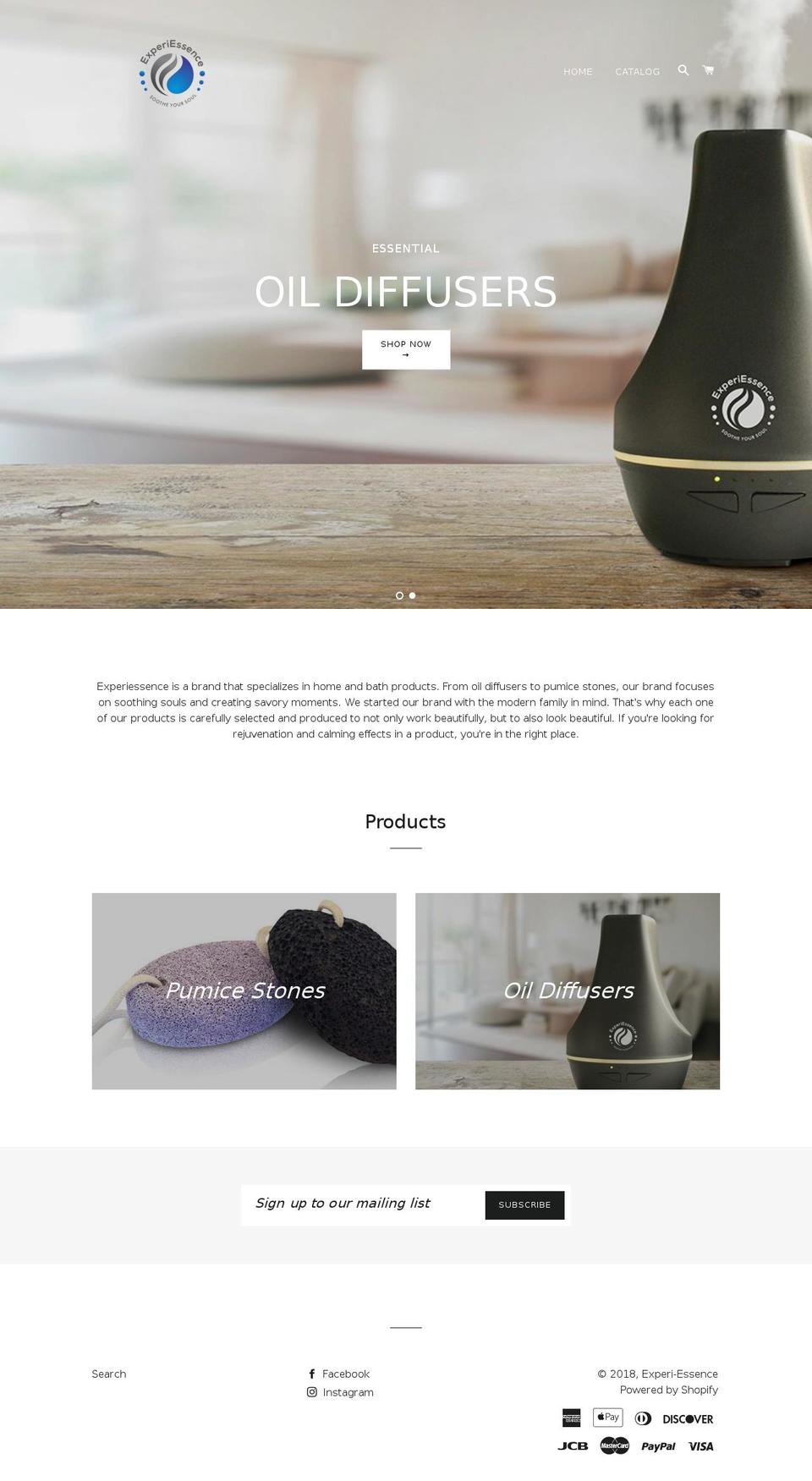 experiessence.com — Shopify storefront screenshot