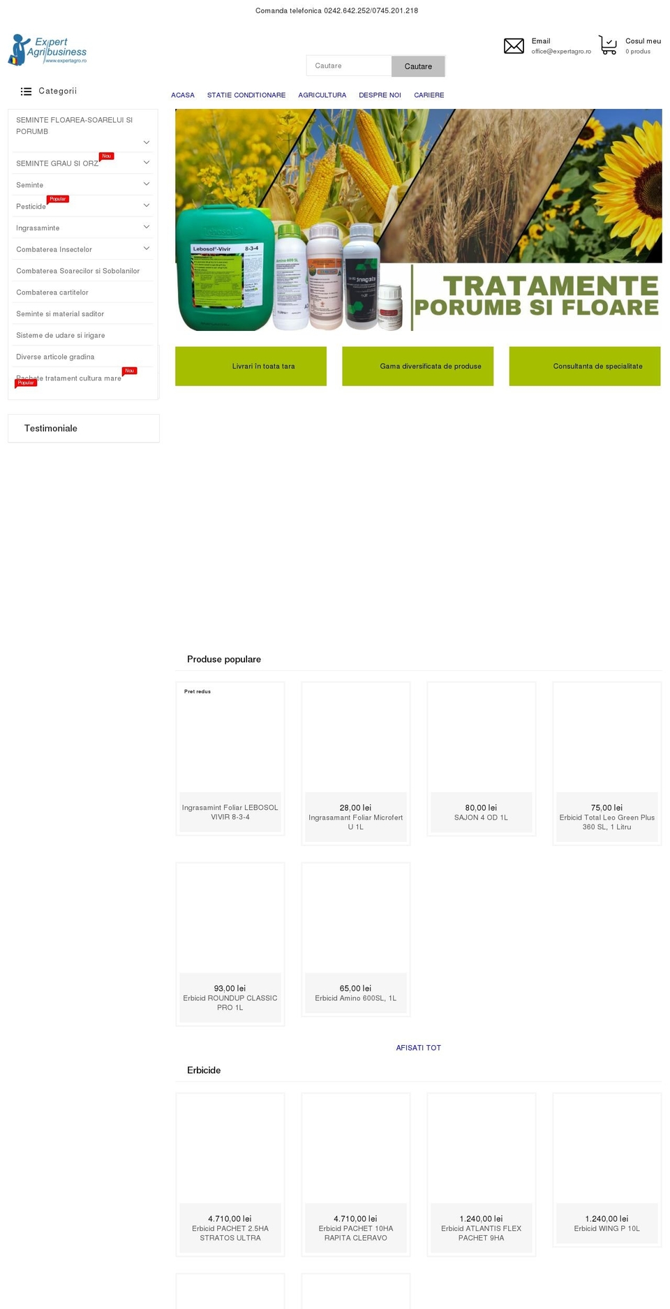 expertagro.ro shopify website screenshot