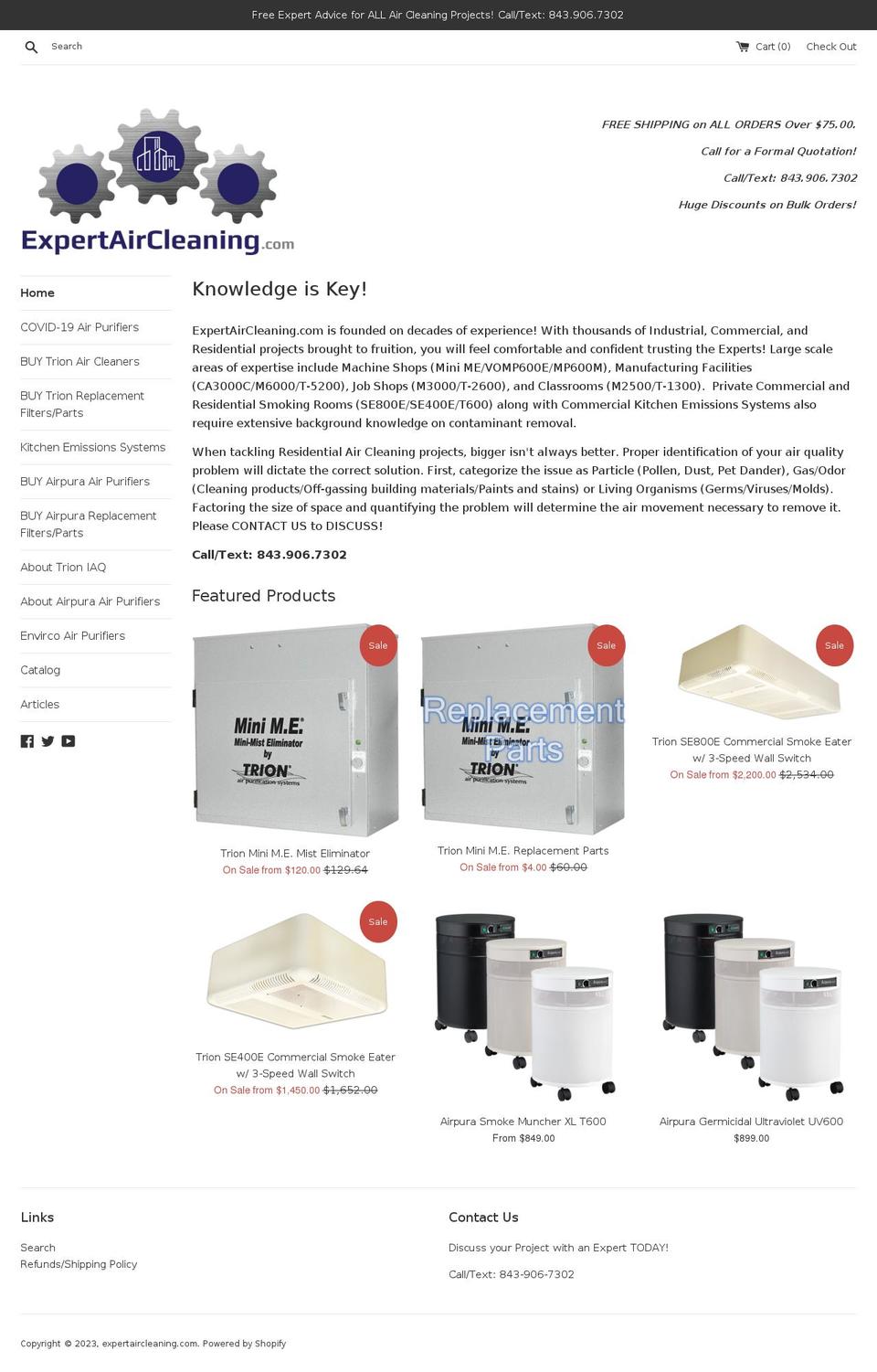 expertaircleaning.com shopify website screenshot