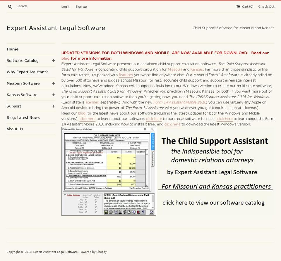 expertassistantlegalsoftware.com shopify website screenshot