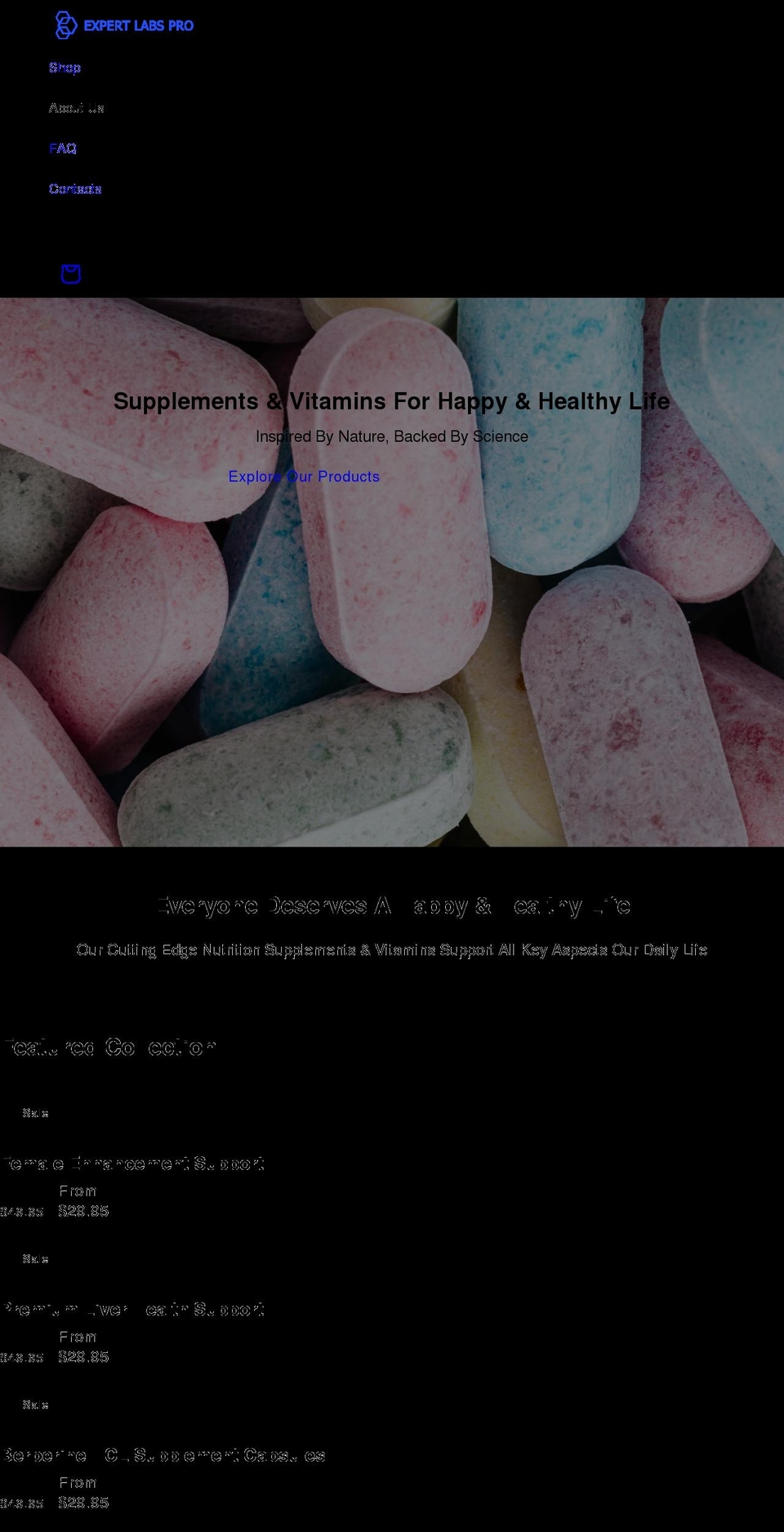 expertlabspro.com shopify website screenshot