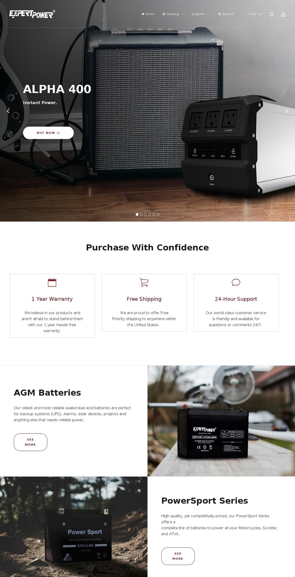 expertpower.us shopify website screenshot