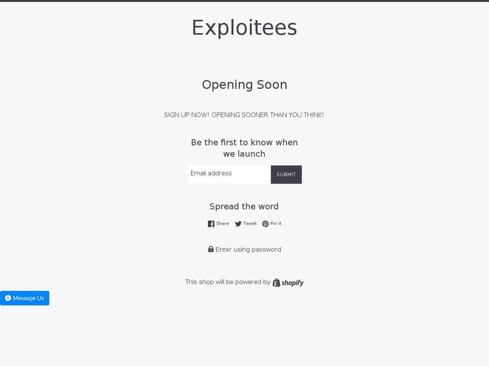 exploitees.com shopify website screenshot