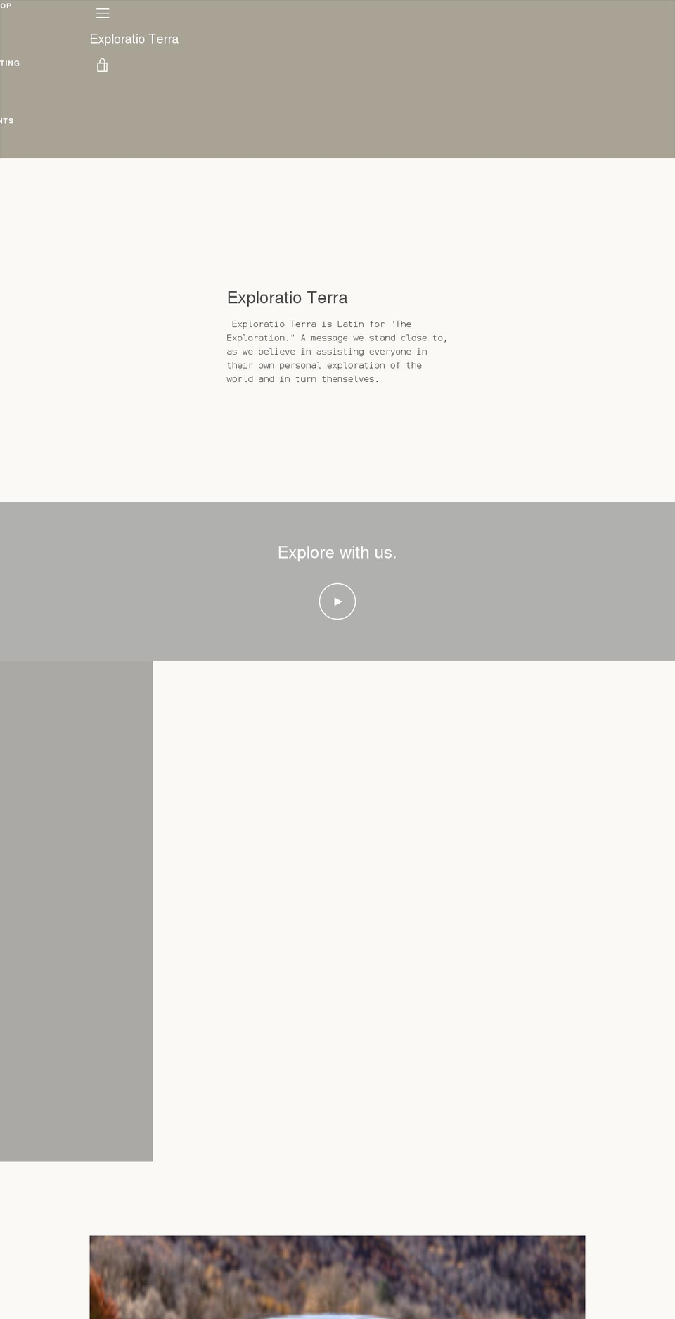 exploratioterra.com shopify website screenshot