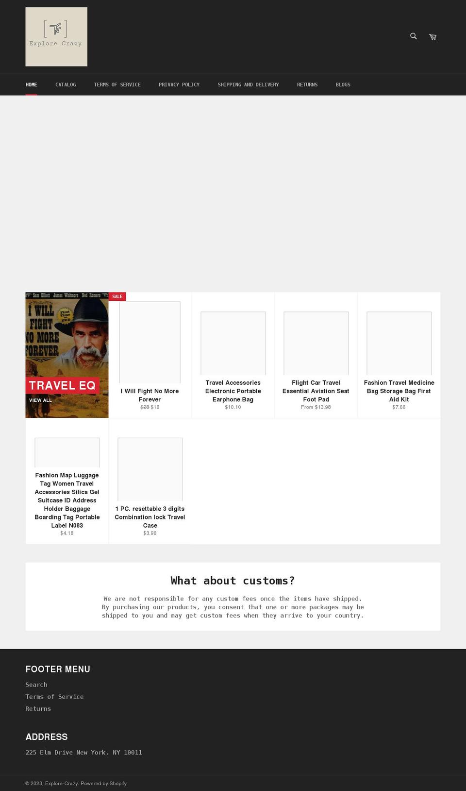 explore-crazy.myshopify.com shopify website screenshot