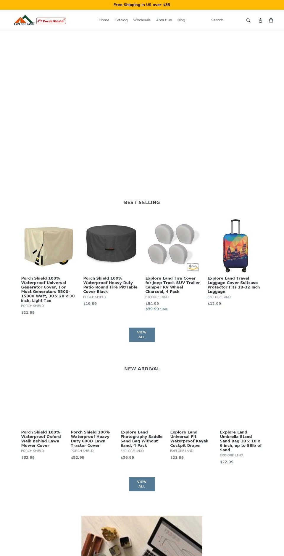explore-land.com shopify website screenshot