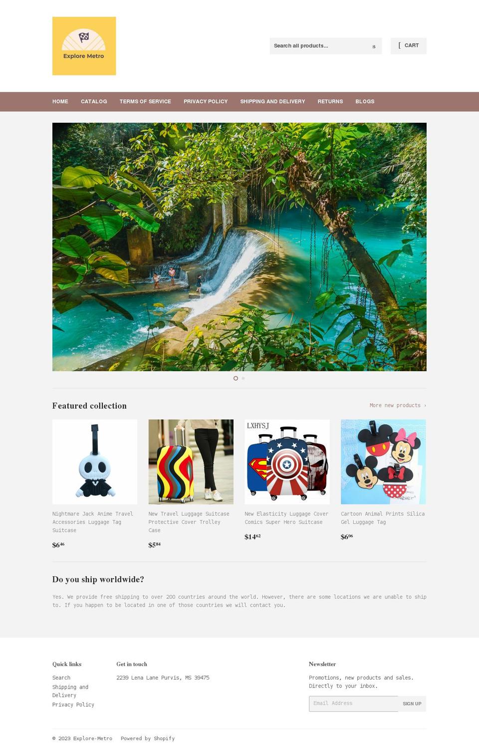 explore-metro.myshopify.com shopify website screenshot