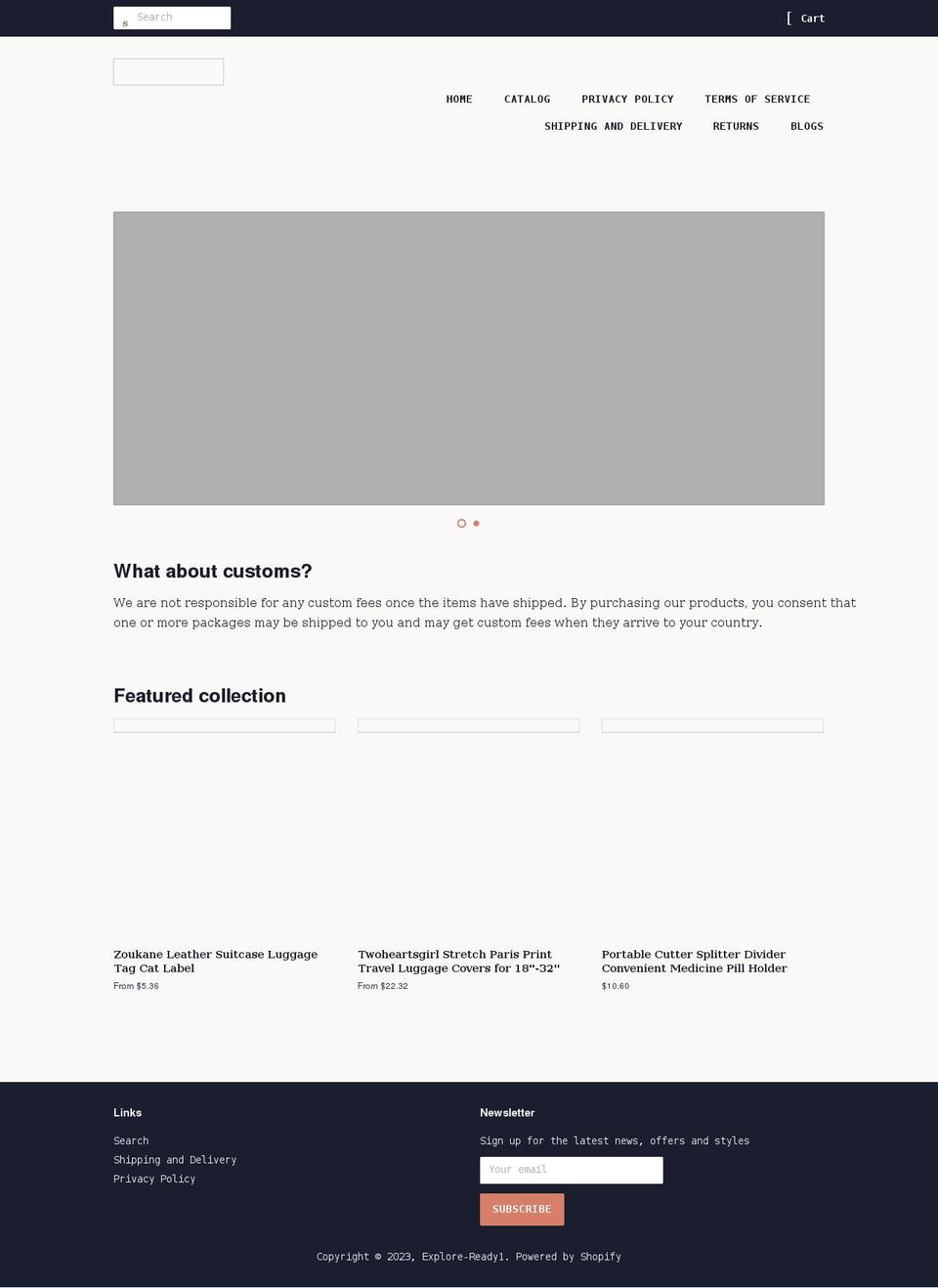 explore-ready1.myshopify.com shopify website screenshot