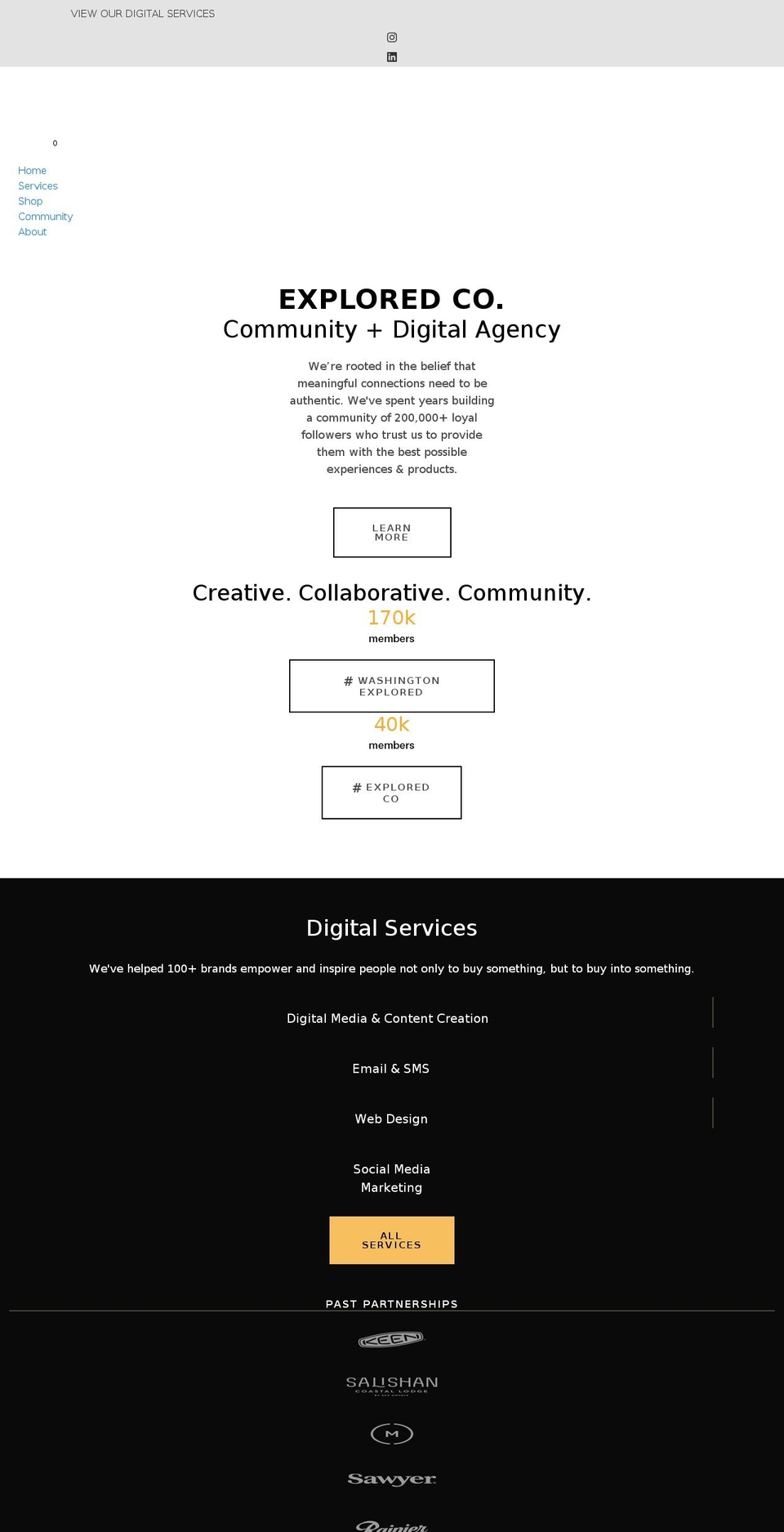 exploredco.com shopify website screenshot