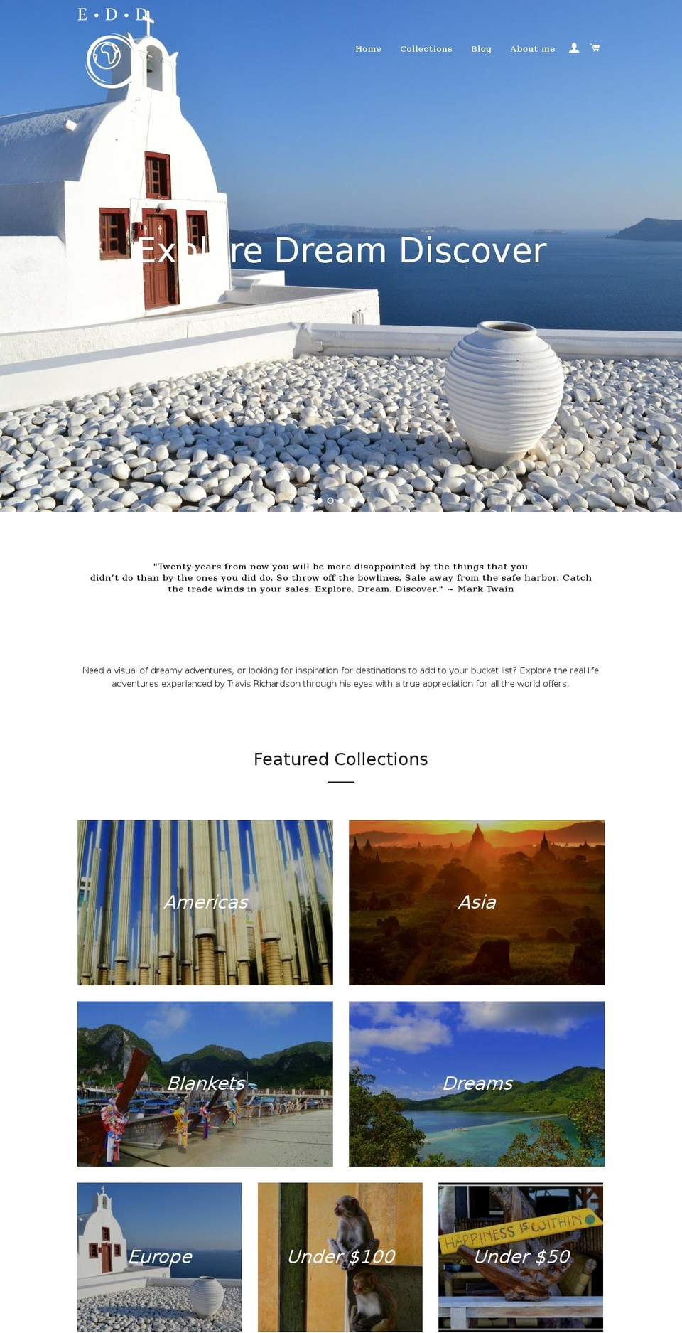 exploredreamdiscovers.com — Shopify storefront screenshot
