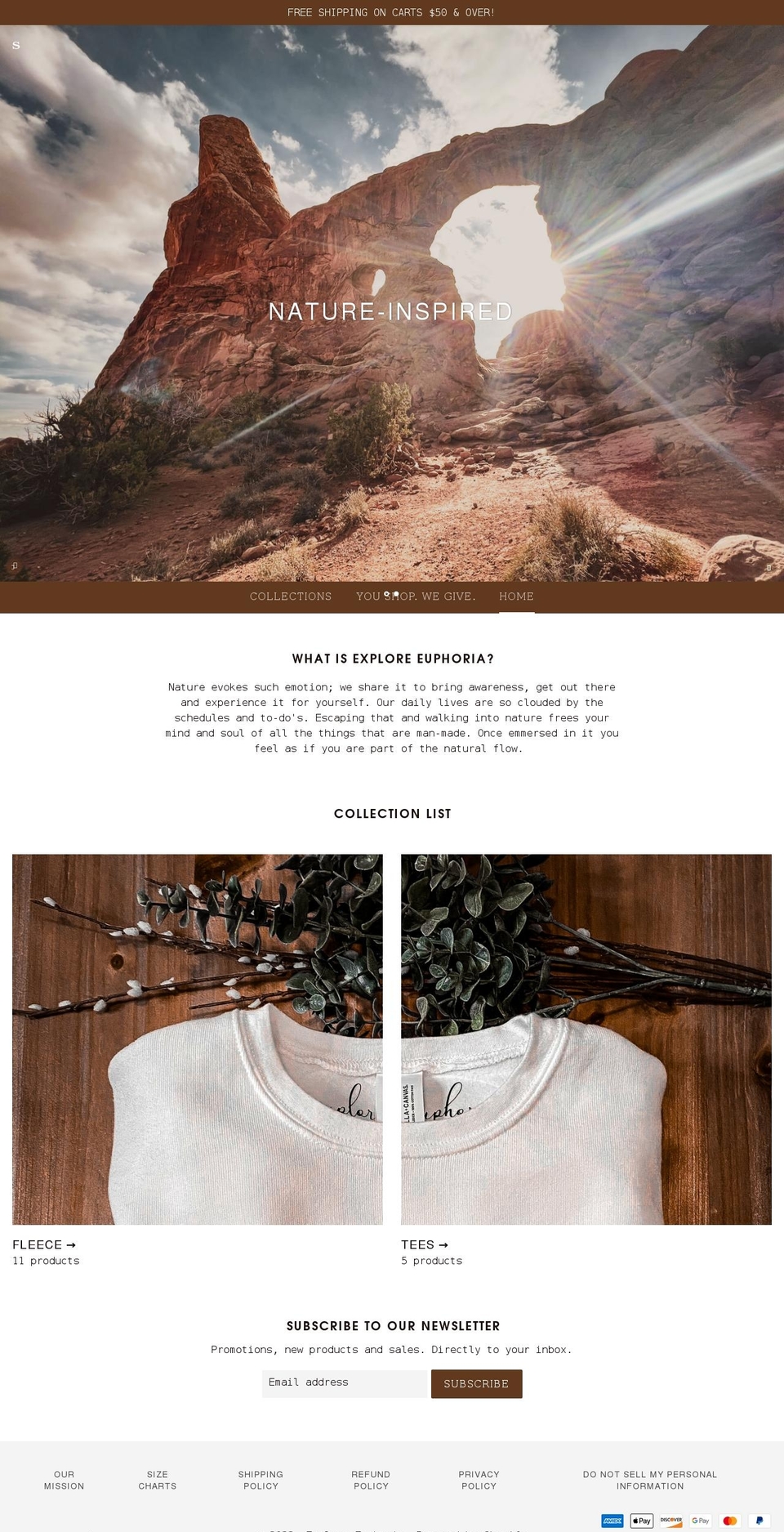 exploreeuphoria.com shopify website screenshot