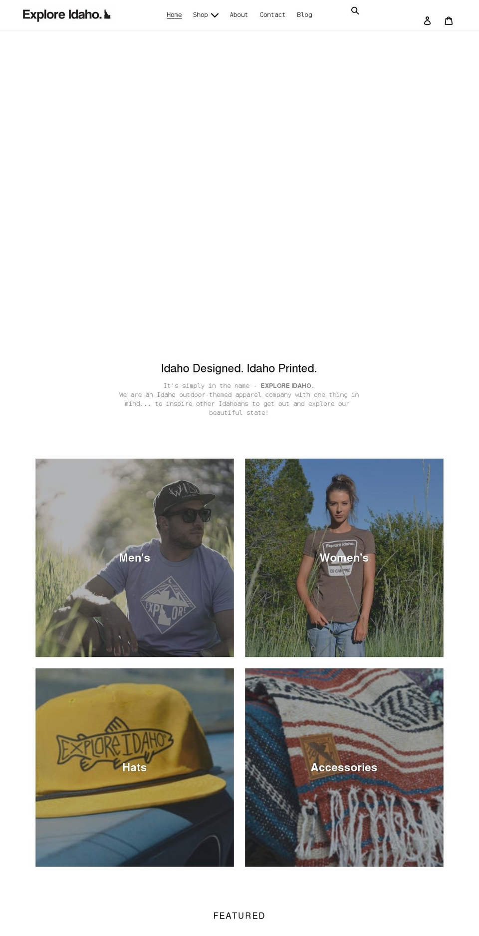 exploreidahoshop.com shopify website screenshot