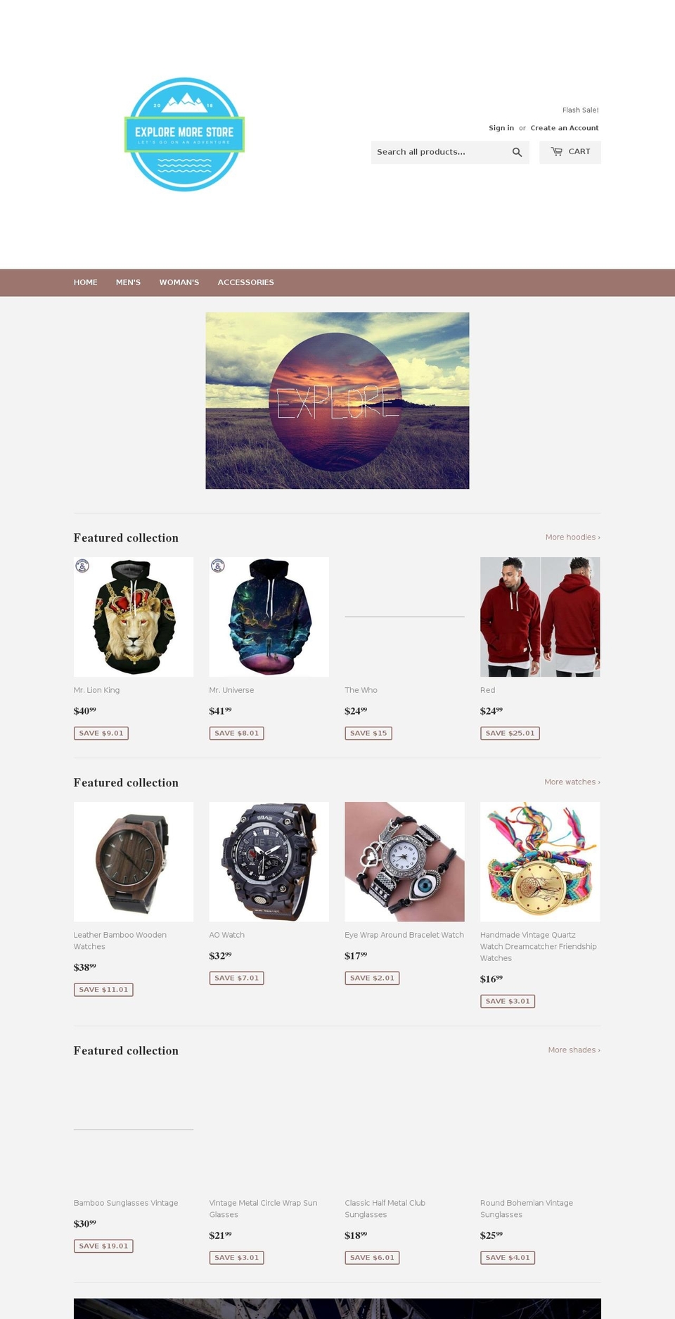 exploremorestore.com — Shopify storefront screenshot