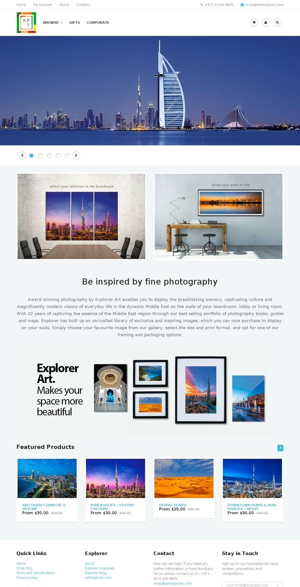 explorer-art.com shopify website screenshot