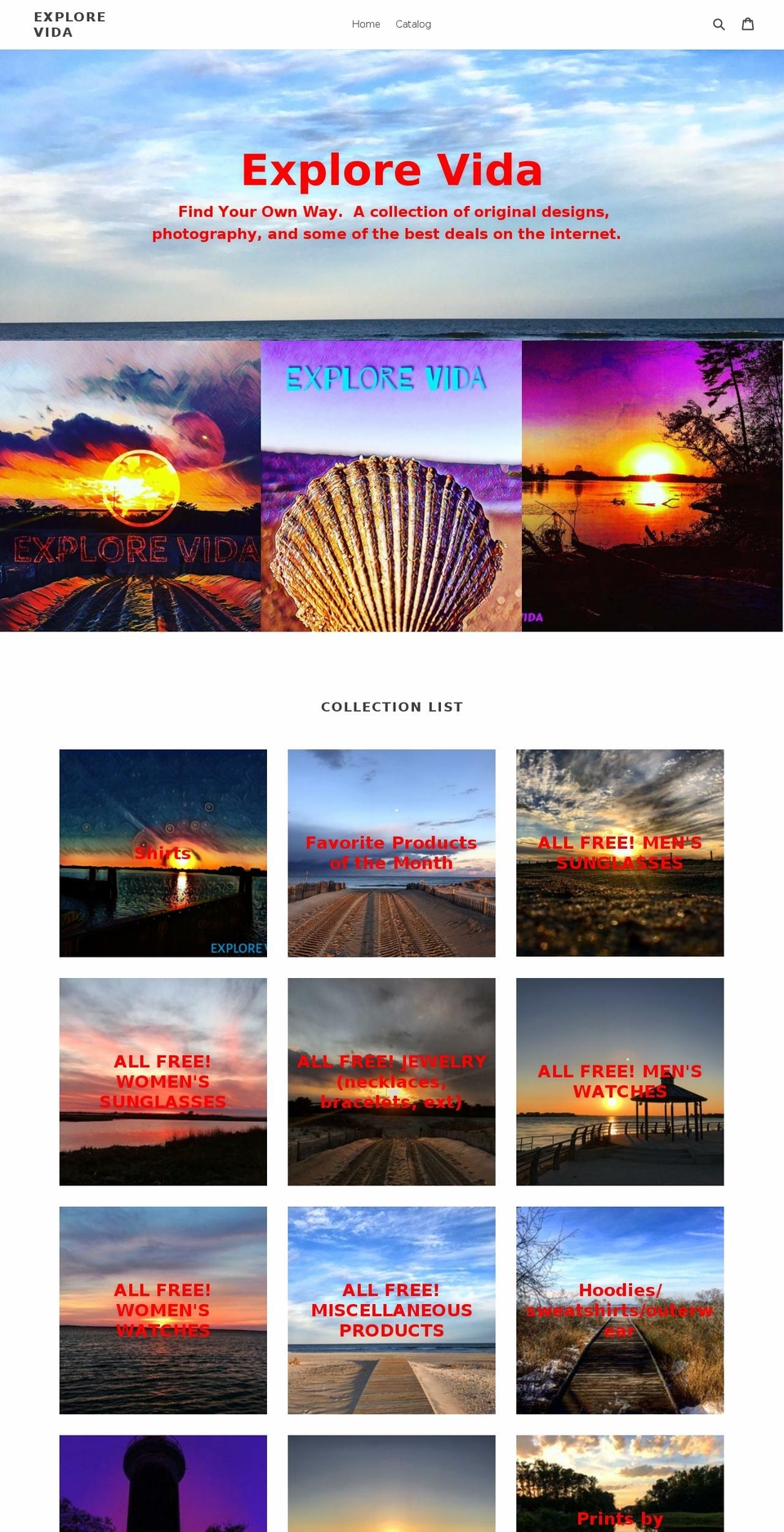 explorevida.com — Shopify storefront screenshot