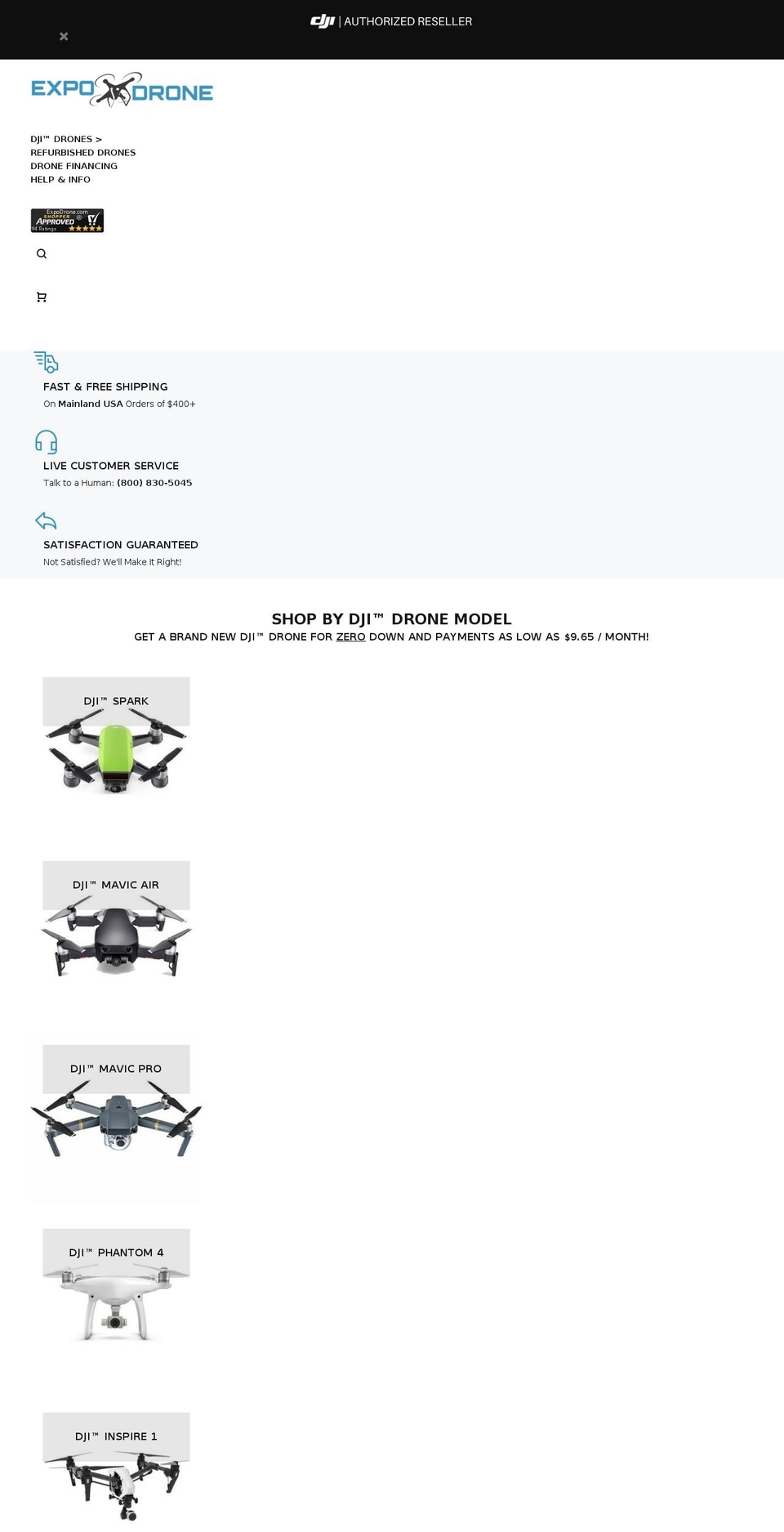 expodrone.com shopify website screenshot