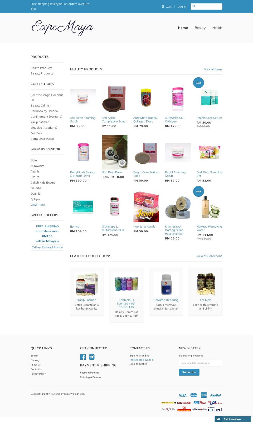 expomaya.com shopify website screenshot
