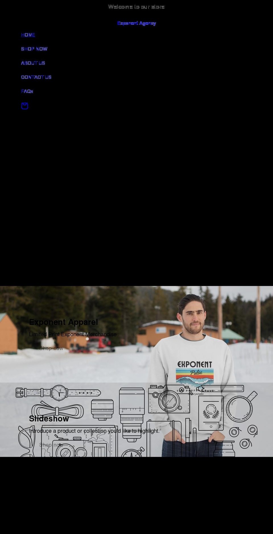 exponentapparel.com shopify website screenshot