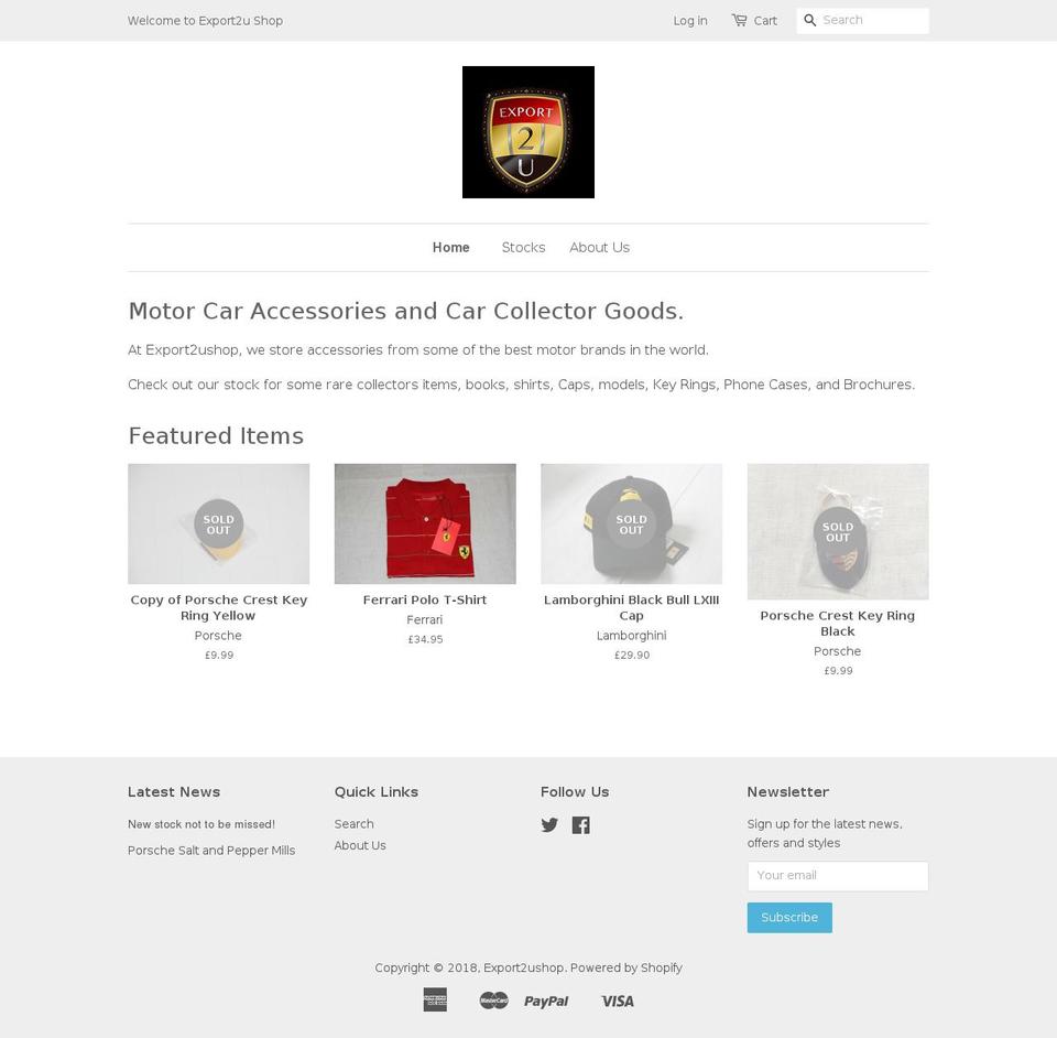 export2ushop.com — Shopify storefront screenshot