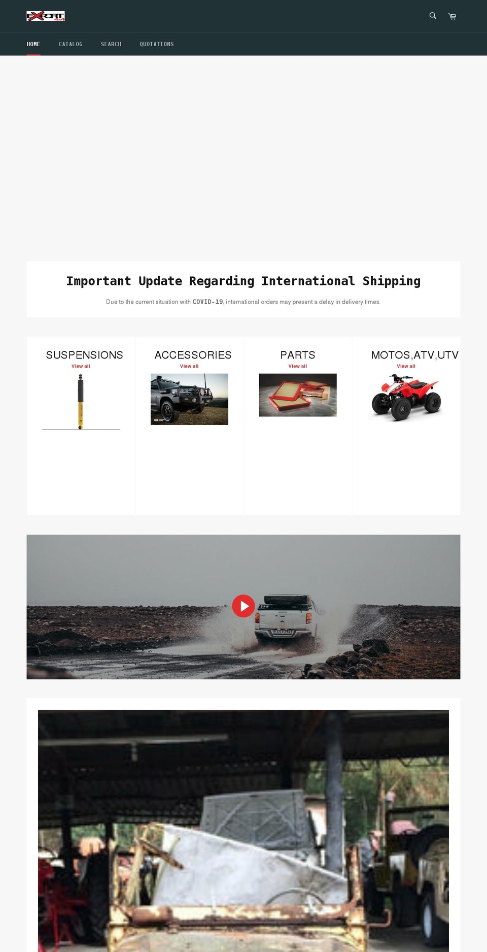 export4x4online.com shopify website screenshot