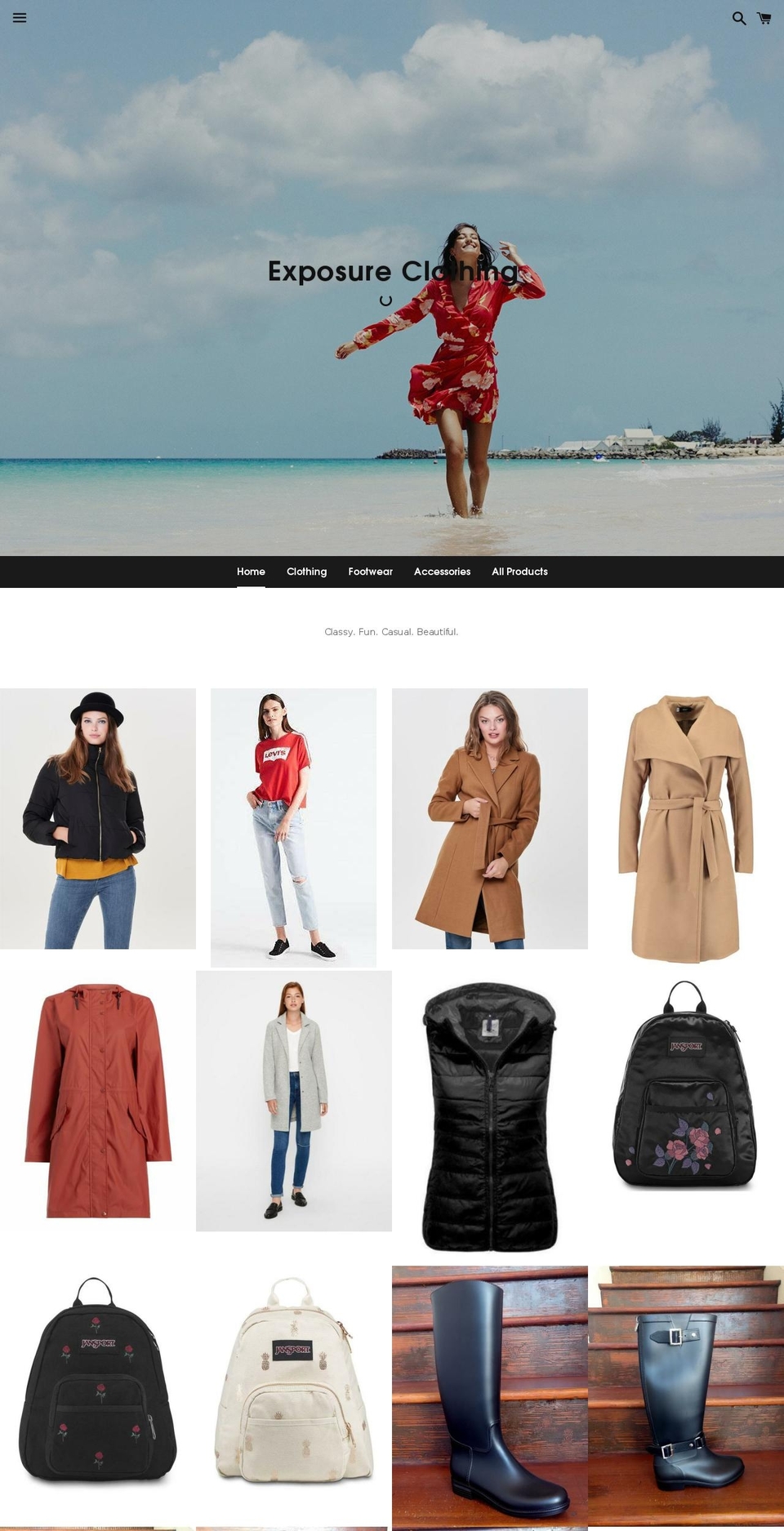 exposureclothing.ca shopify website screenshot