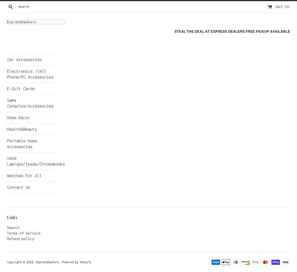 express-dealers.com shopify website screenshot