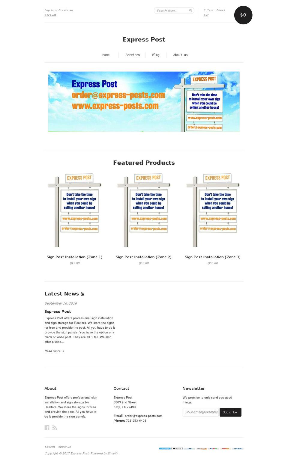 express-posts.com shopify website screenshot