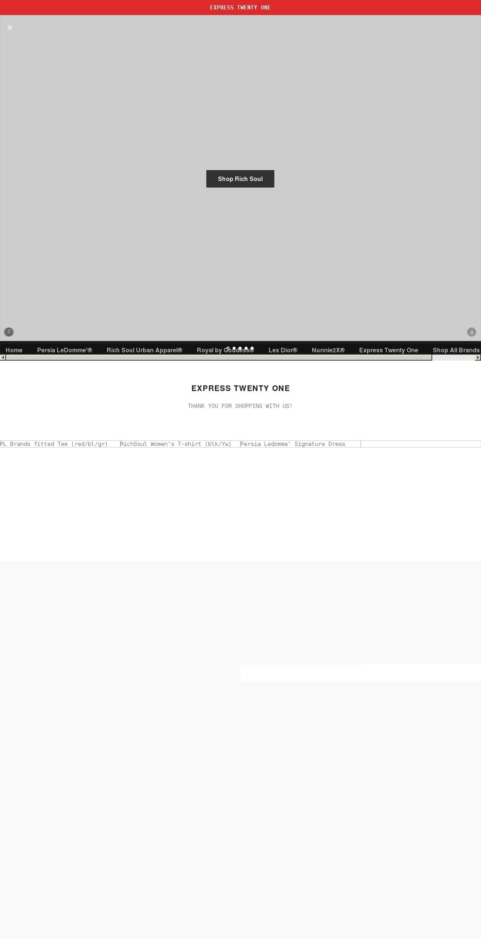 express-twenty-one.myshopify.com shopify website screenshot