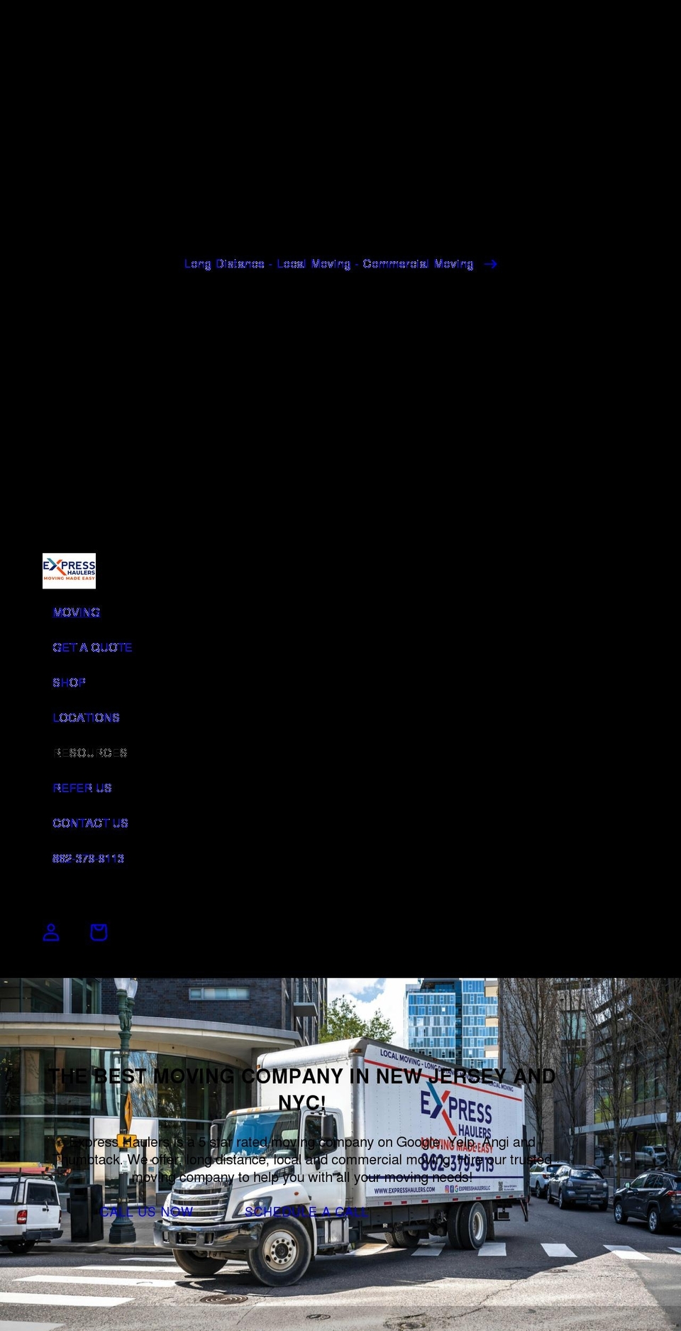 expresshaulers.com shopify website screenshot