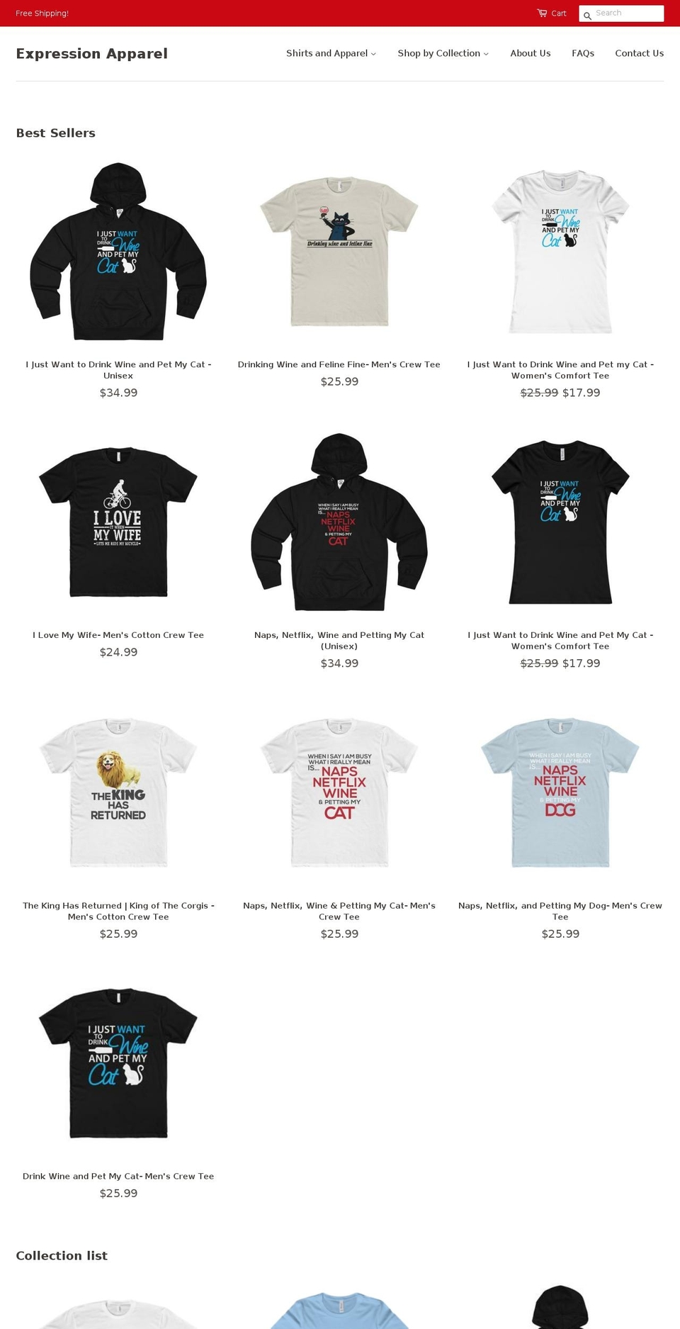 expressionapparel.com — Shopify storefront screenshot