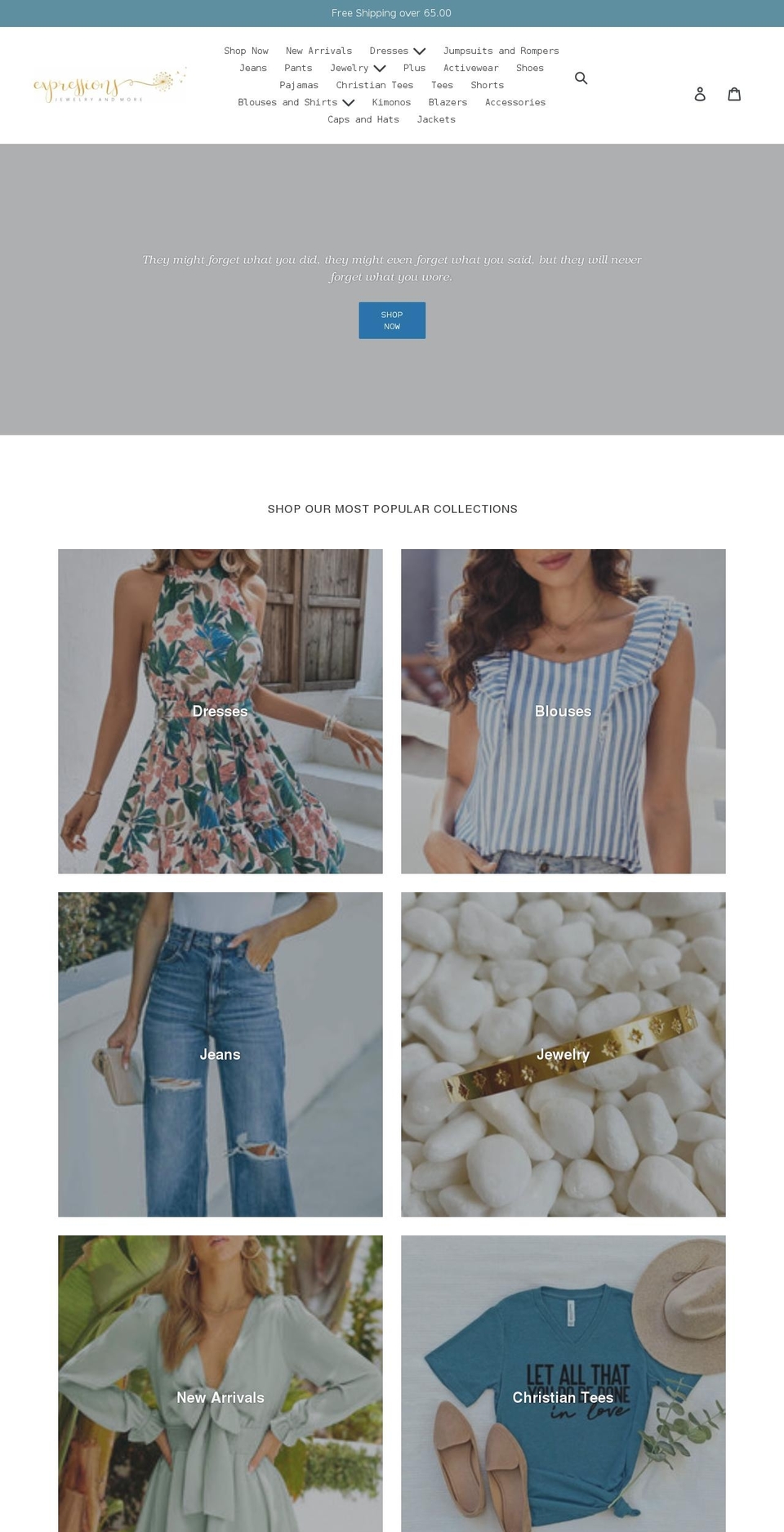 expressionsbydeana.com shopify website screenshot