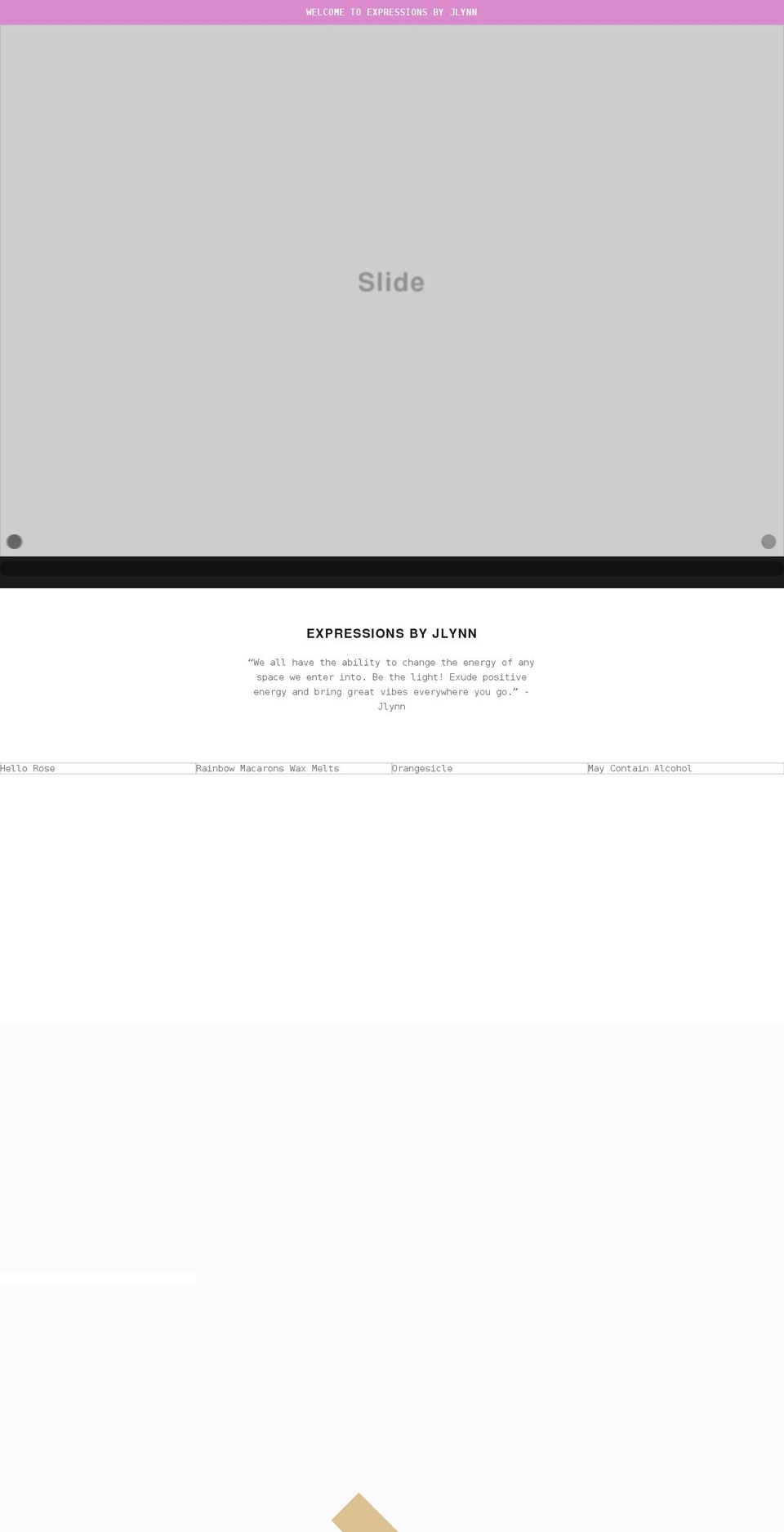 expressionsbyjlynn.com shopify website screenshot