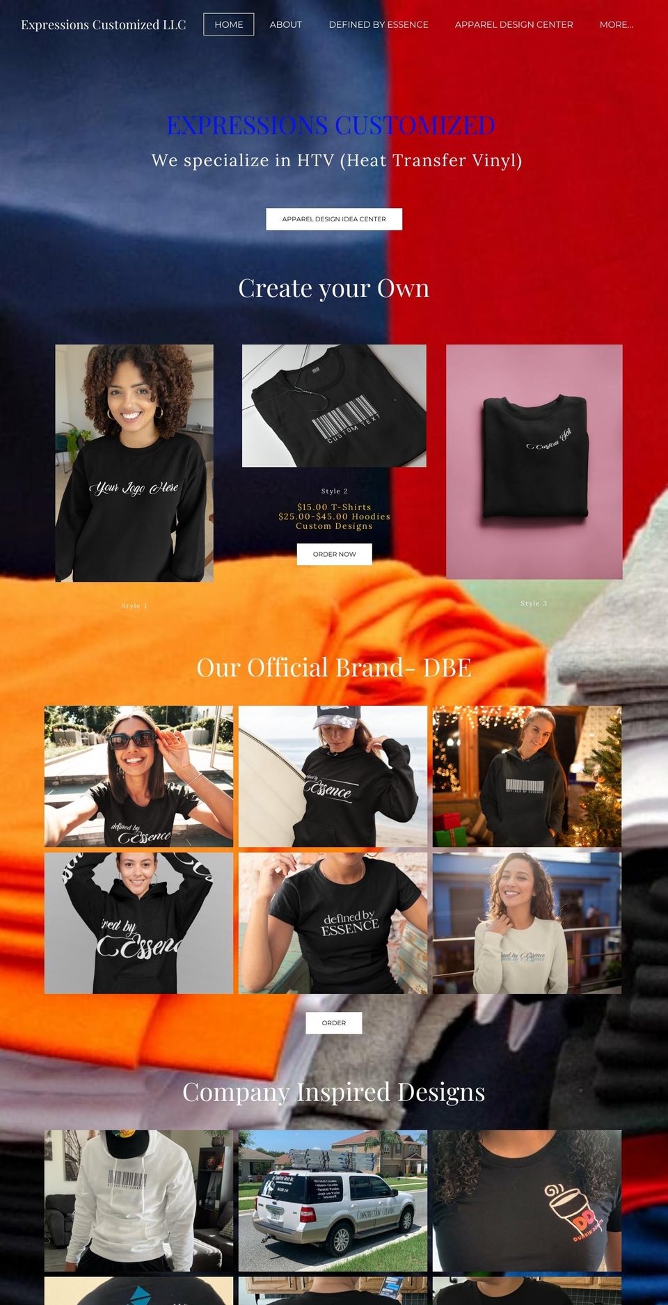 expressionscustomized.com — Shopify storefront screenshot