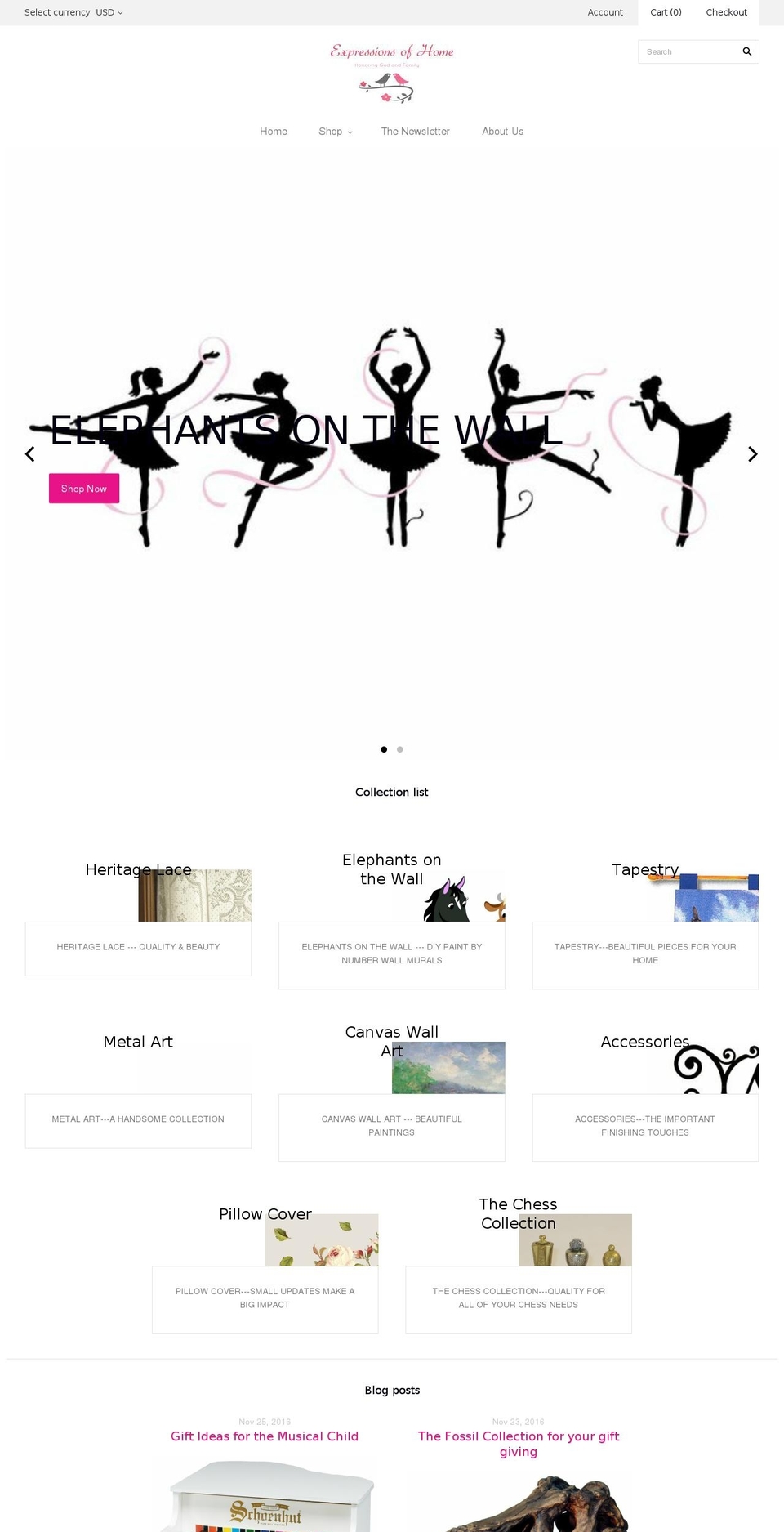 expressionsofhome.com shopify website screenshot