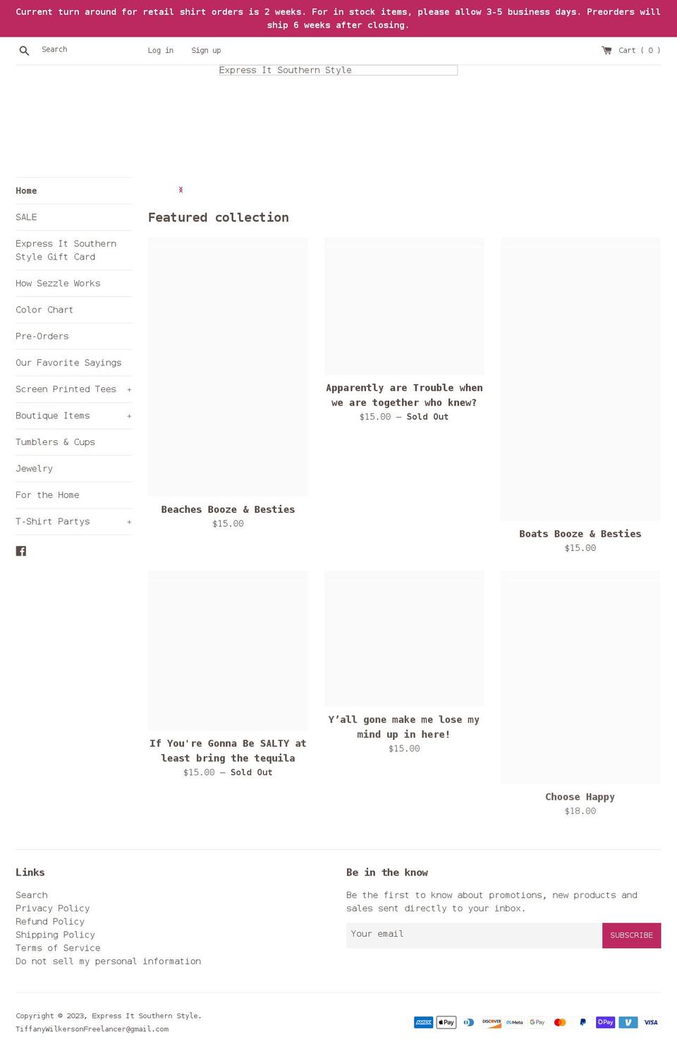 expressitsouthernstyle.com shopify website screenshot