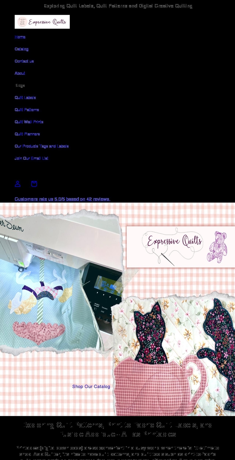 expressivequilts.com shopify website screenshot