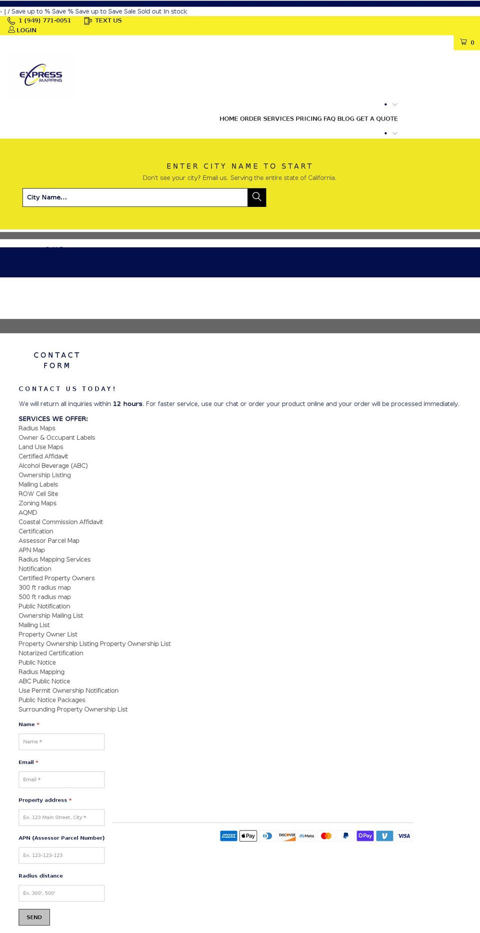 expressmapping.com — Shopify storefront screenshot