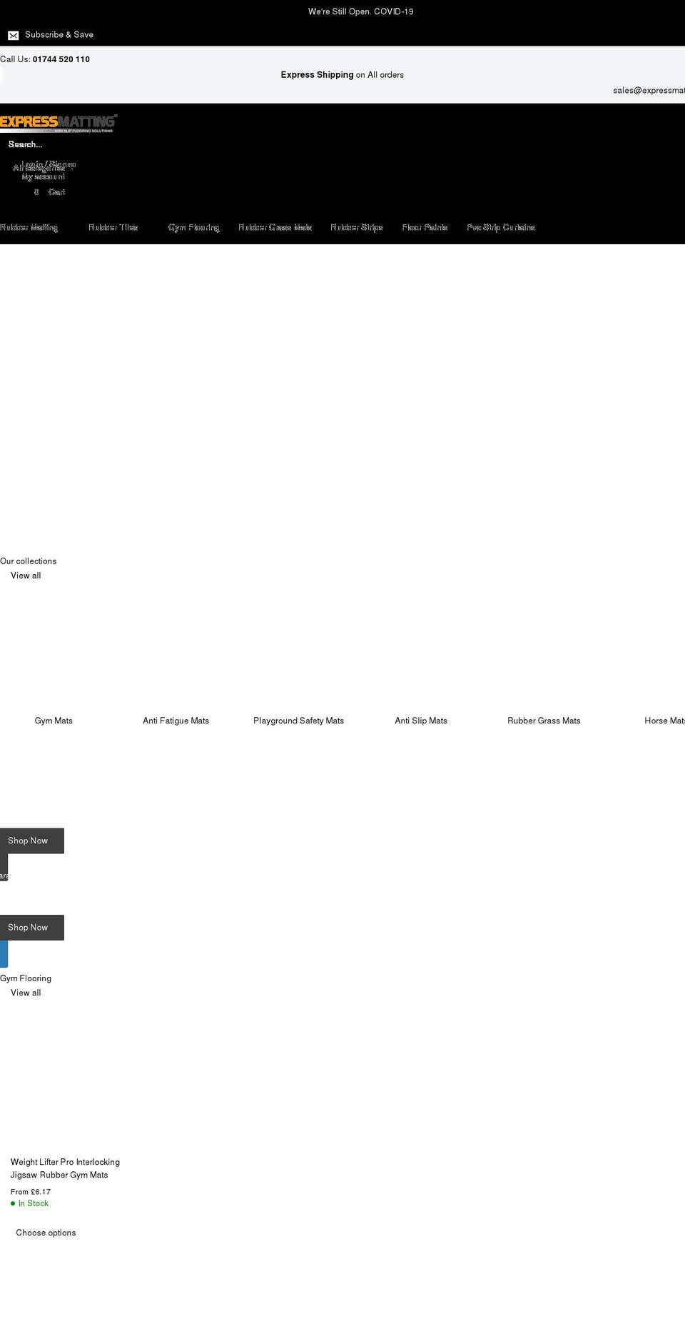 Slider-slip-not-pear Shopify theme site example expressmatting.co.uk