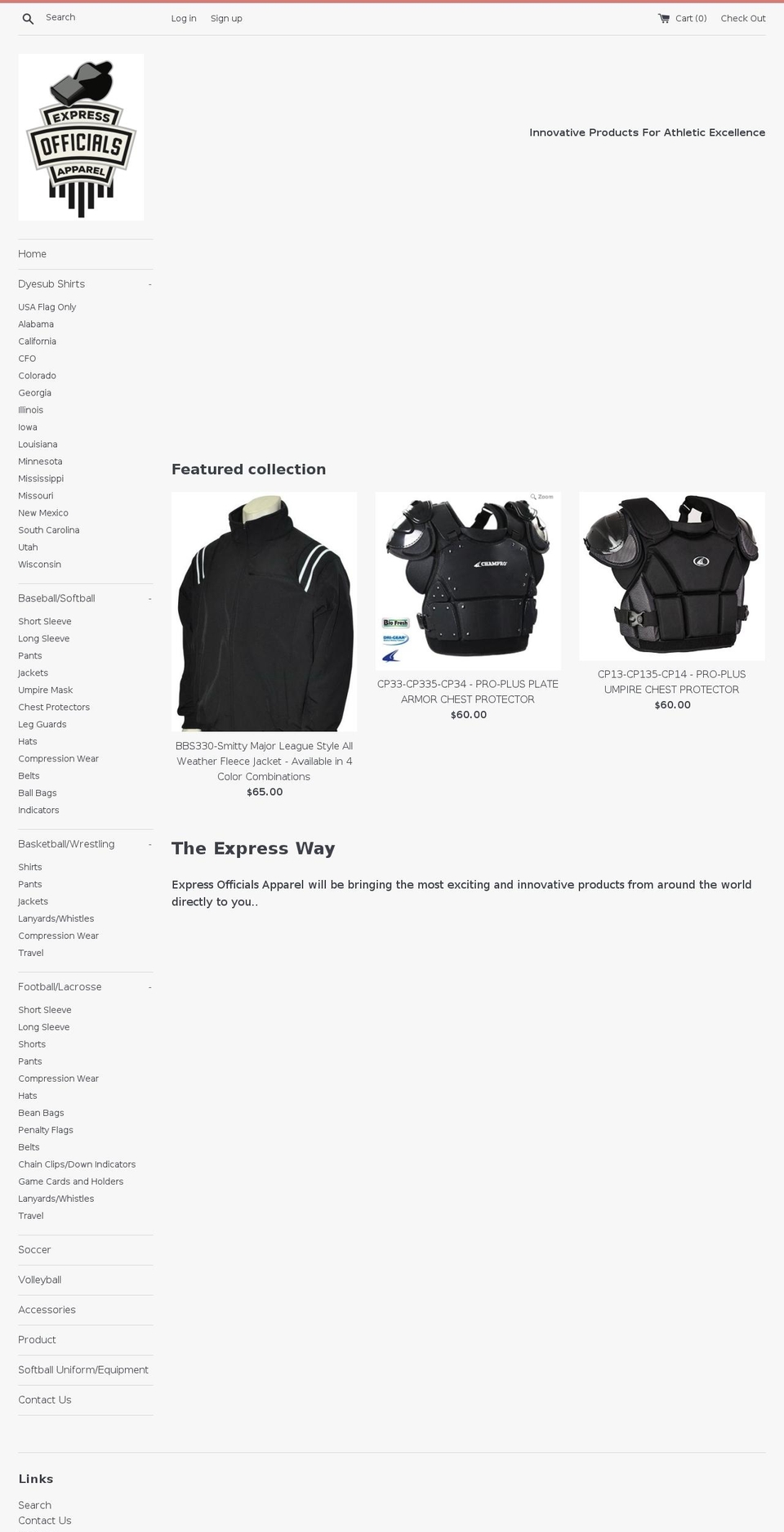 expressofficialsapparel.com — Shopify storefront screenshot