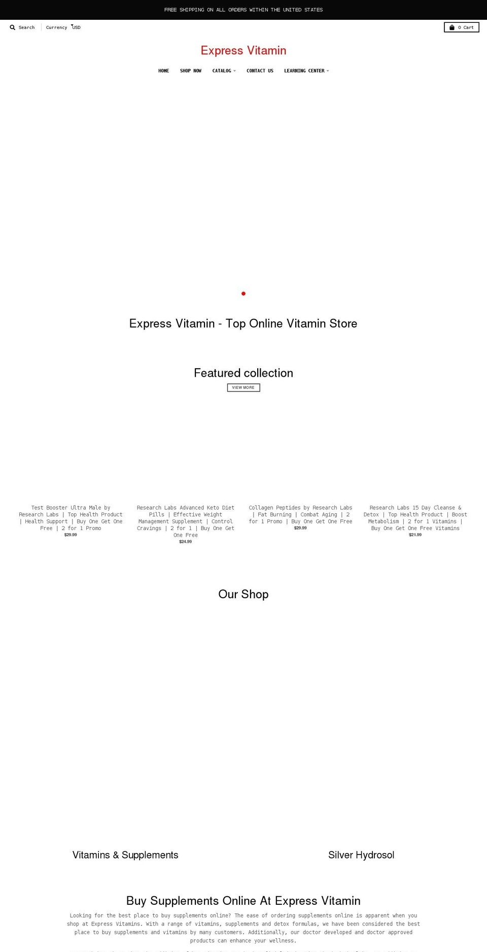expressvitamin.net shopify website screenshot