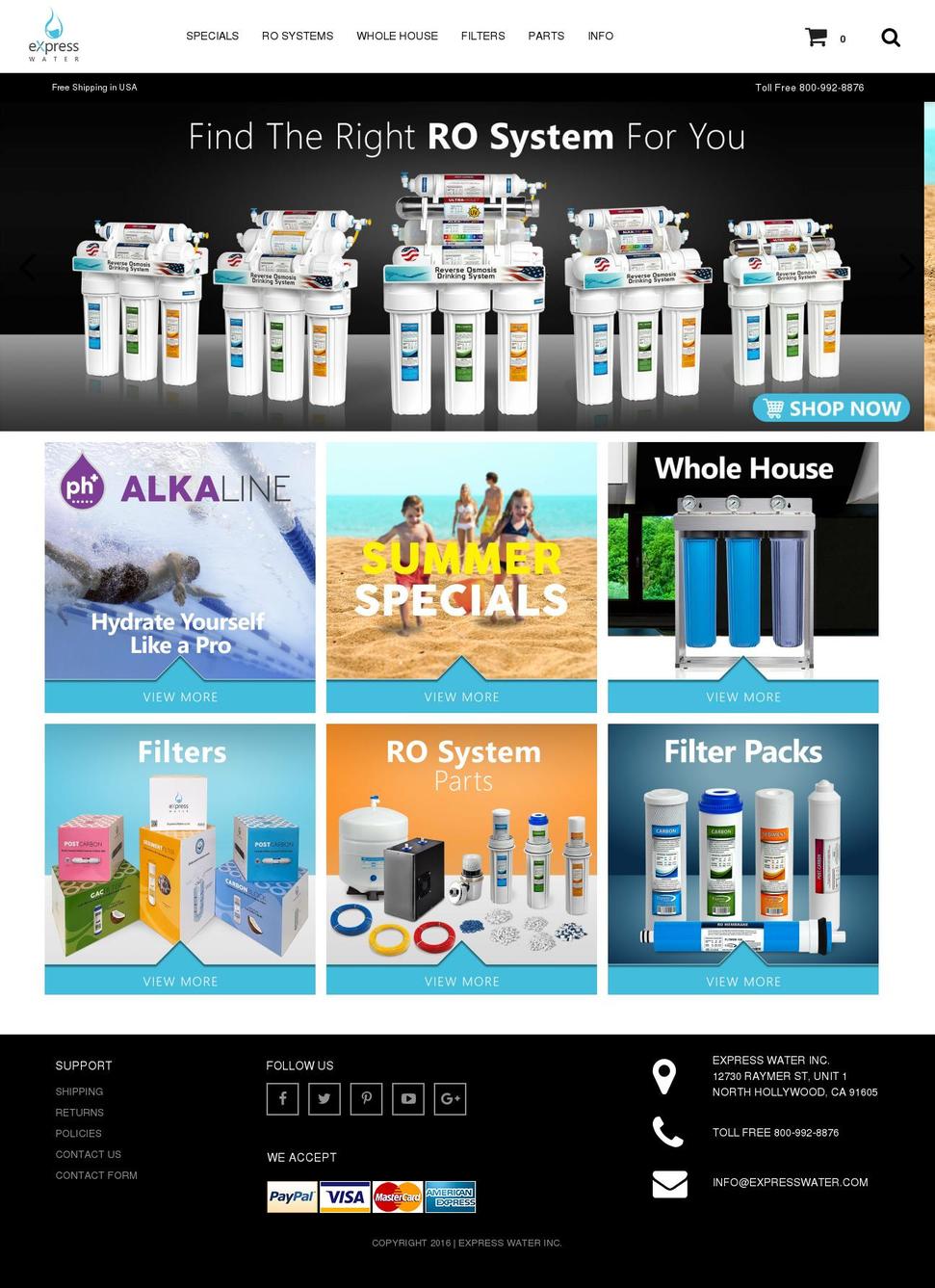 expresswaterusa.com — Shopify storefront screenshot